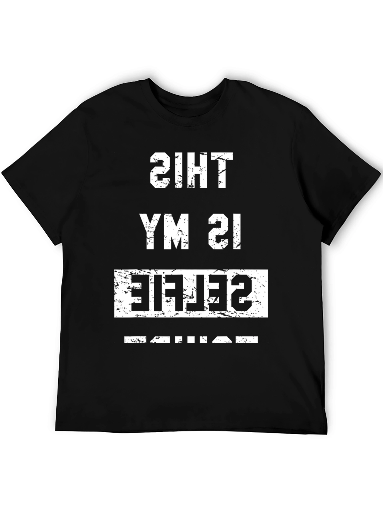 Black Funny Selfie Squad T-Shirt view 5