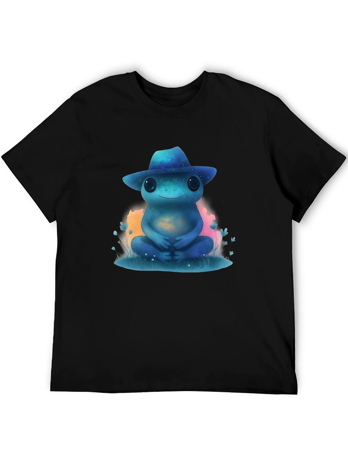 Black Cosmic Frog T-Shirt - Galaxy Hat Design view 5