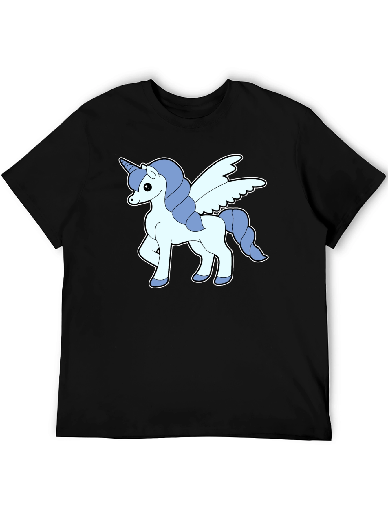 Black Unicorn Pegasus Graphic Tee - Men's Black T-Shirt view 5