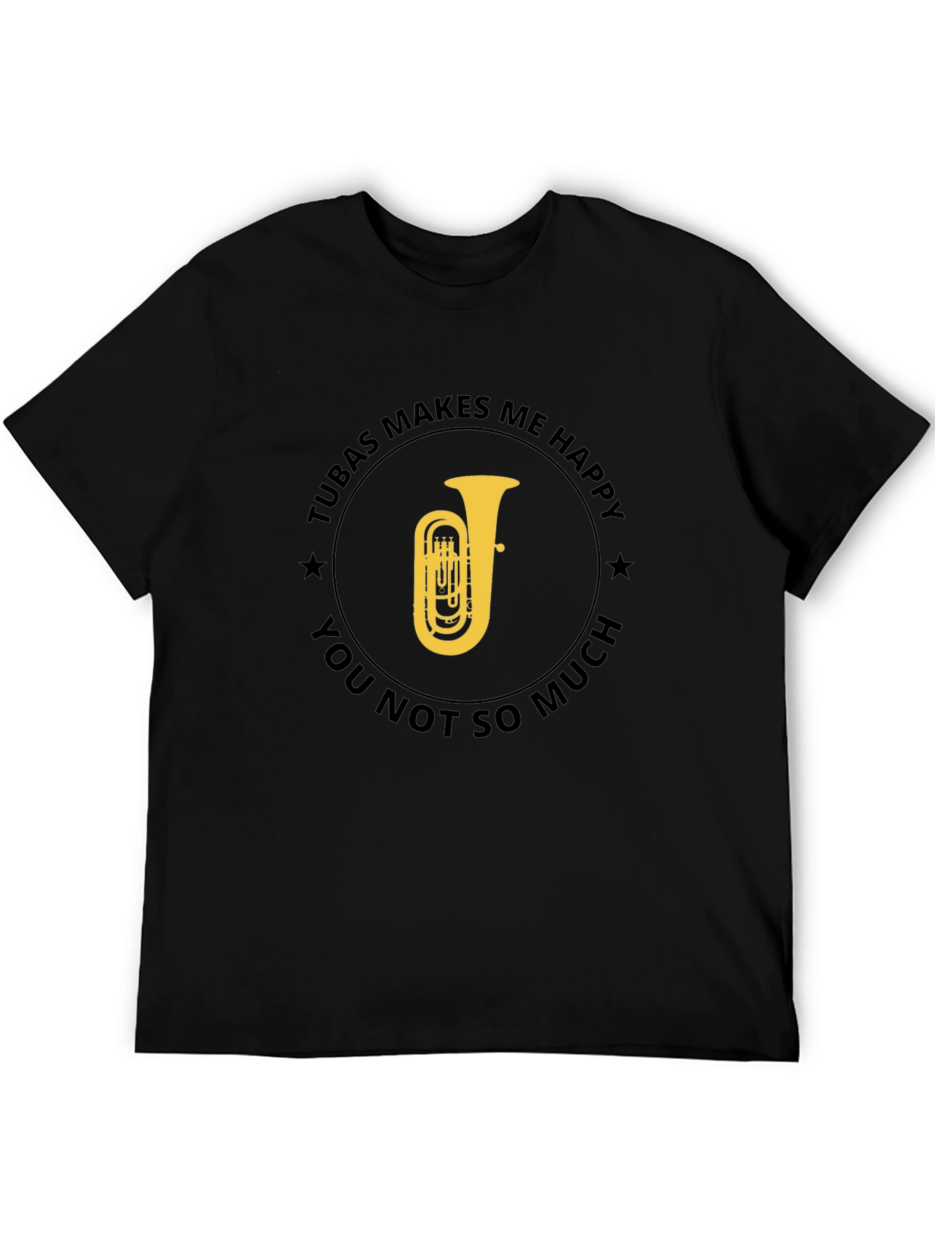 Black Tuba Makes Me Happy Graphic T-Shirt view 5