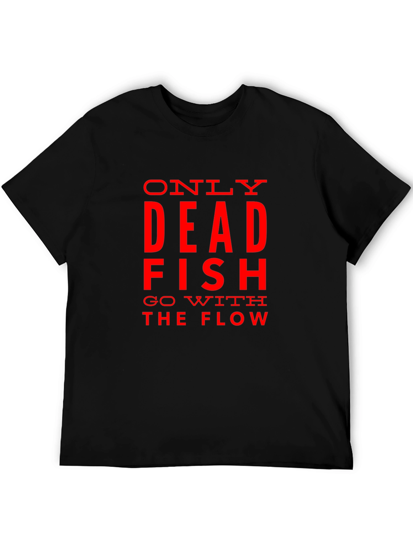 Black Only Dead Fish Go with the Flow Graphic T-Shirt view 5