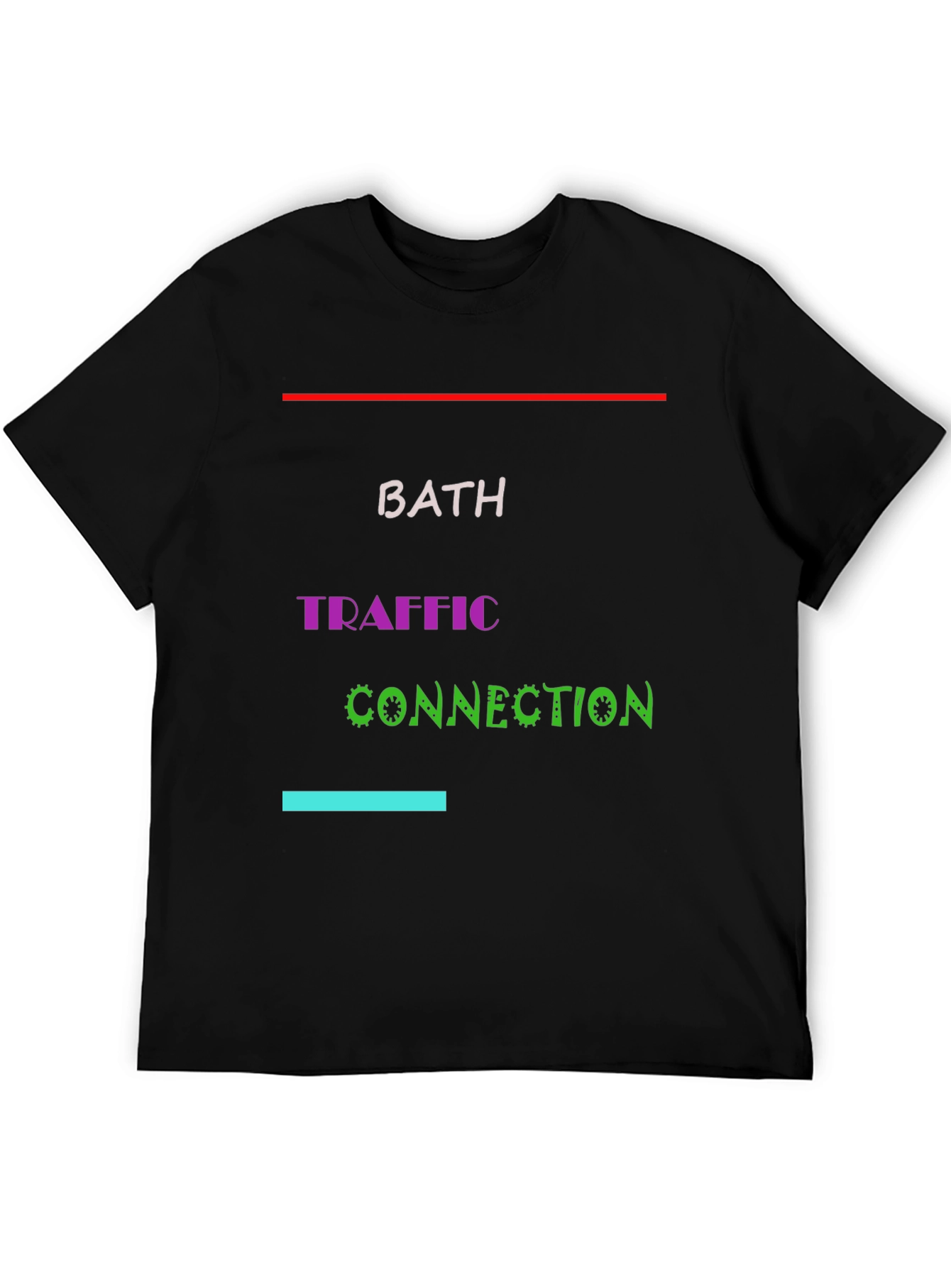 Black Bath Traffic Connection T-Shirt - Unique Graphic Tee view 5
