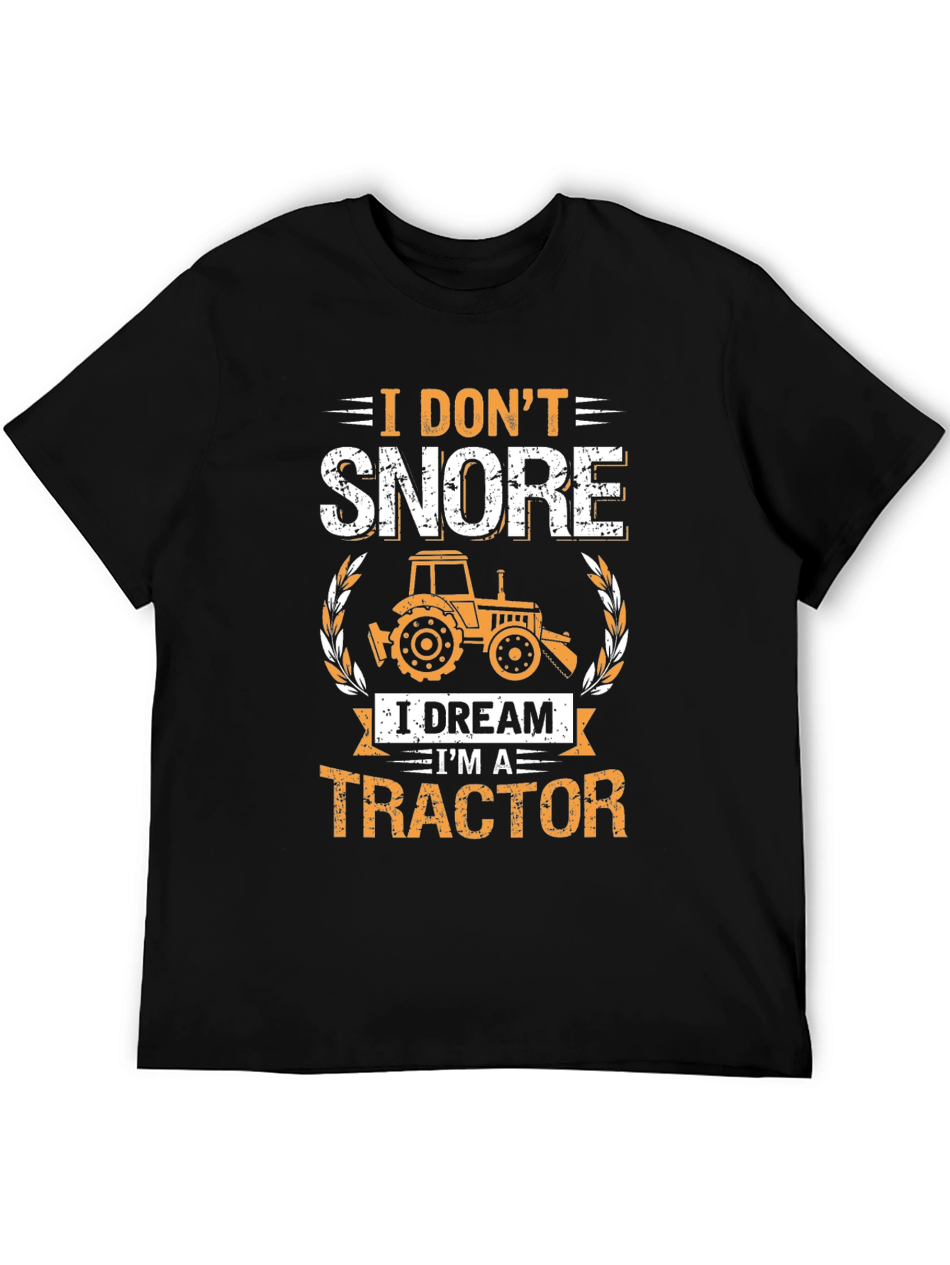 Black I Don't Snore Tractor T-Shirt view 5