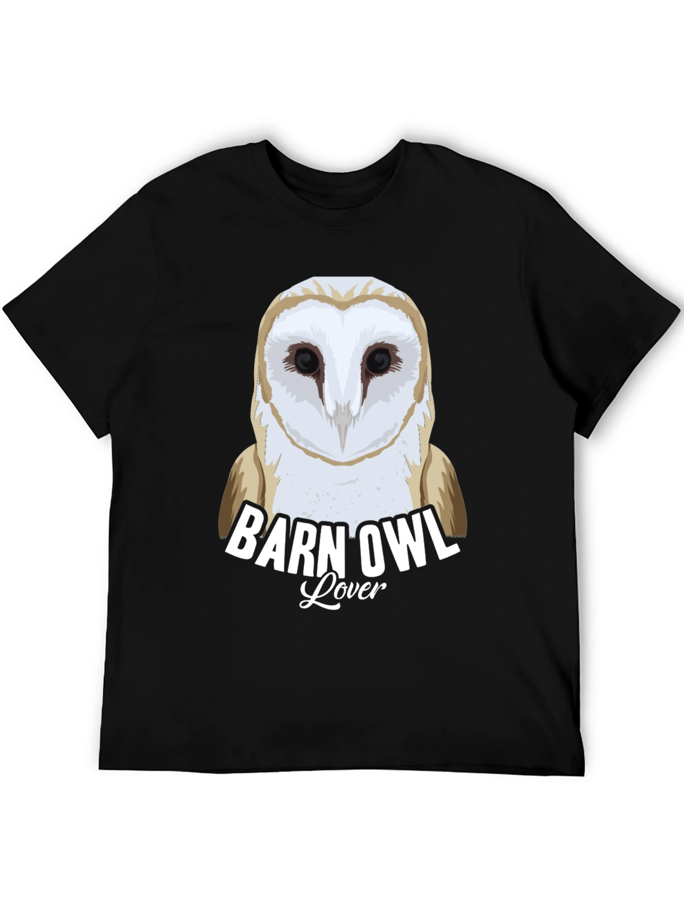 Black Barn Owl Lover Graphic T-Shirt | Wildlife Tee view 5