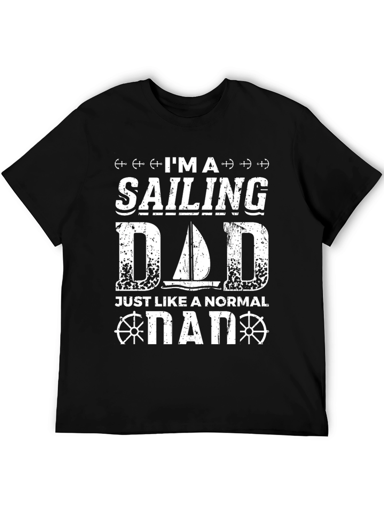 Black Sailing Dad T-Shirt - Novelty Graphic Tee view 5