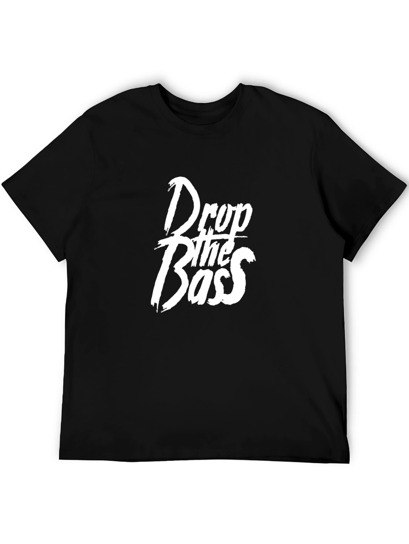 Black Drop the Bass Graphic Tee - Black Cotton T-Shirt view 5