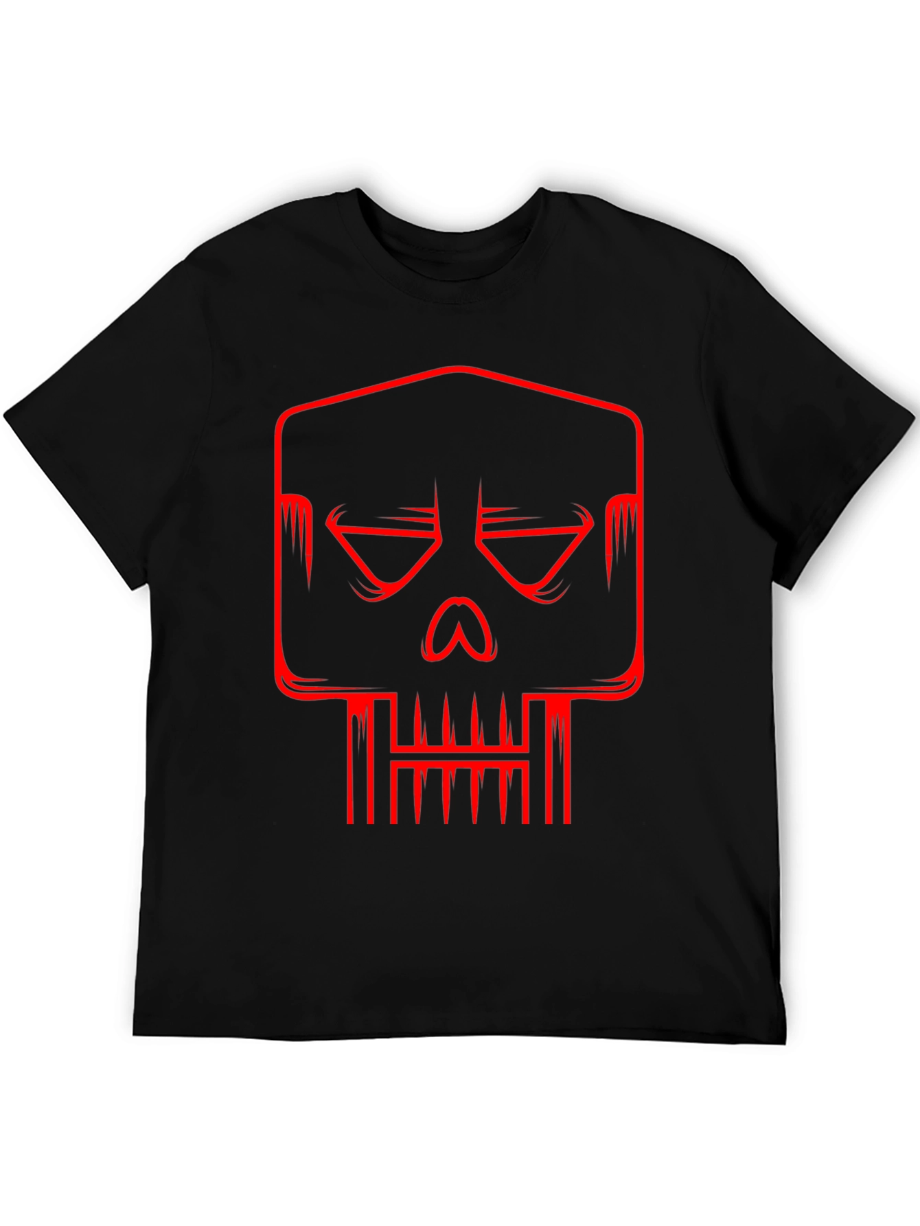 Black Red Skull Graphic Black T-Shirt view 5