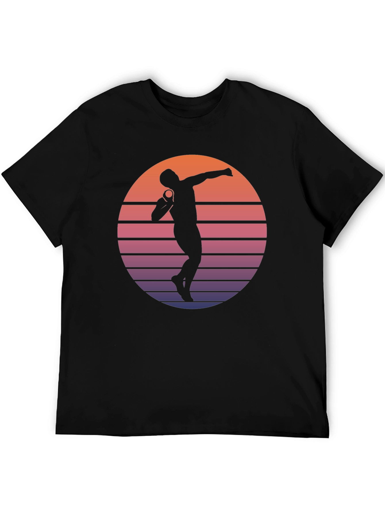 Black Retro Shot Put T-Shirt view 5