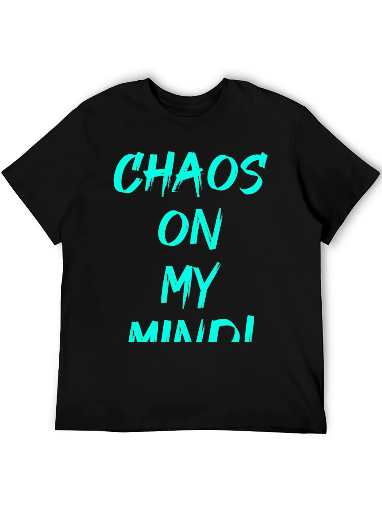 Black Chaos On My Mind Graphic Tee - Black Cotton T-Shirt view 5