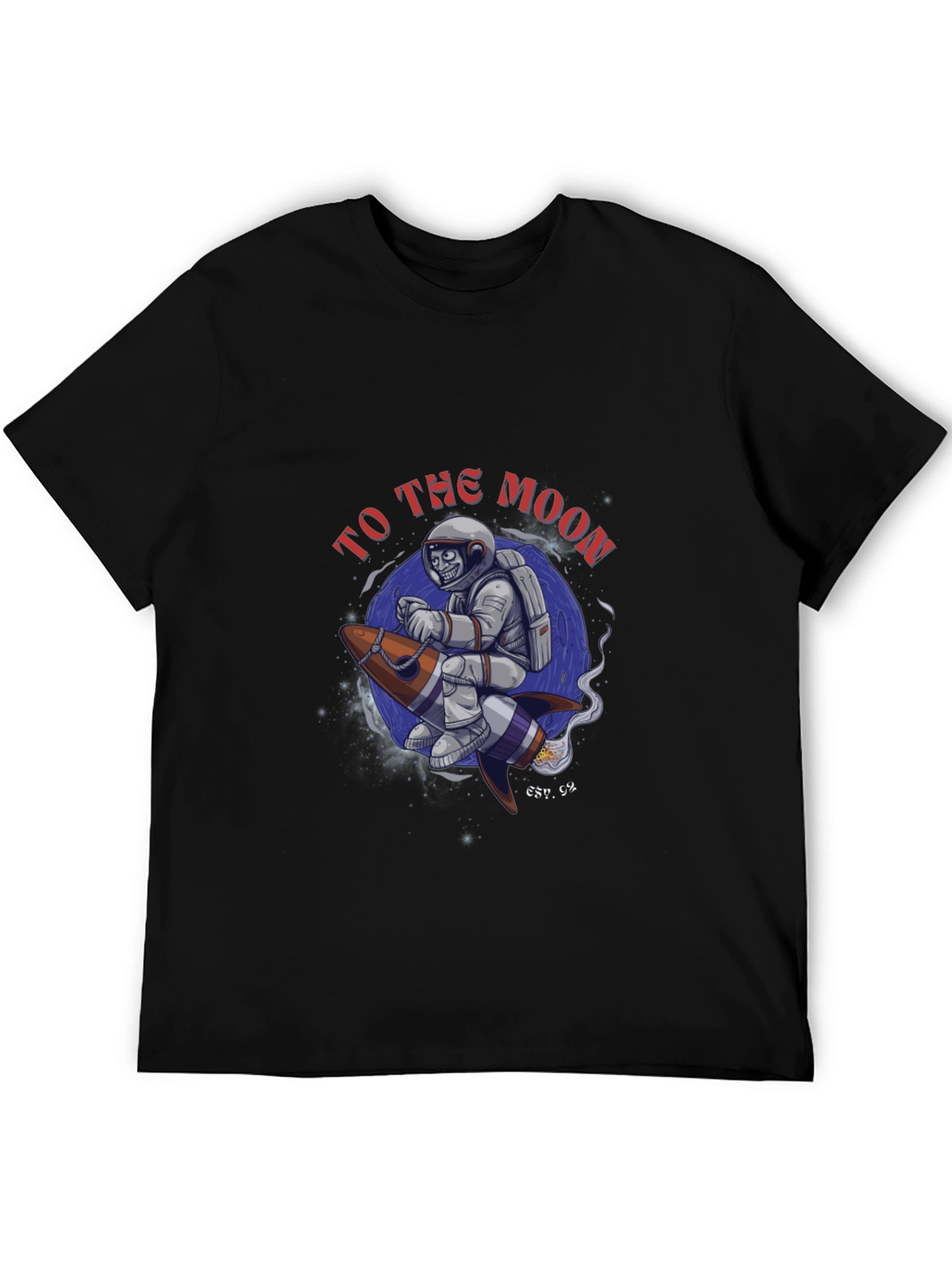 Black To the Moon Astronaut Black T-Shirt view 5
