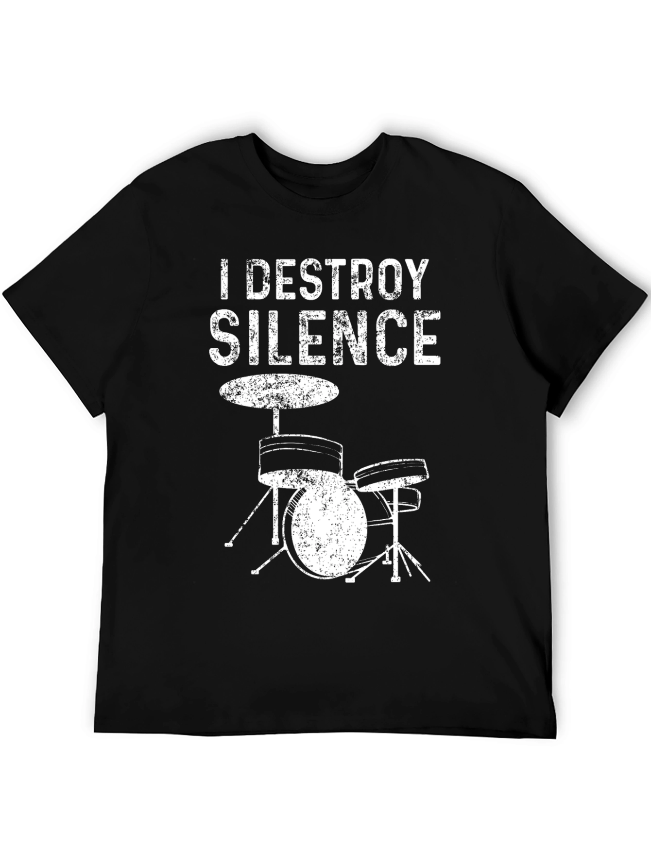 Black I Destroy Silence Drummer Graphic Tee - Black view 5
