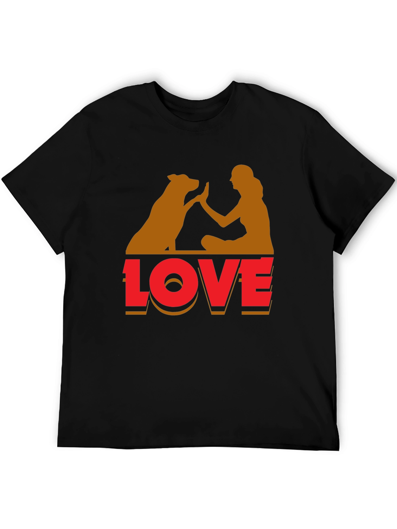Black Dog Love T-Shirt - Unisex Casual Tee view 5