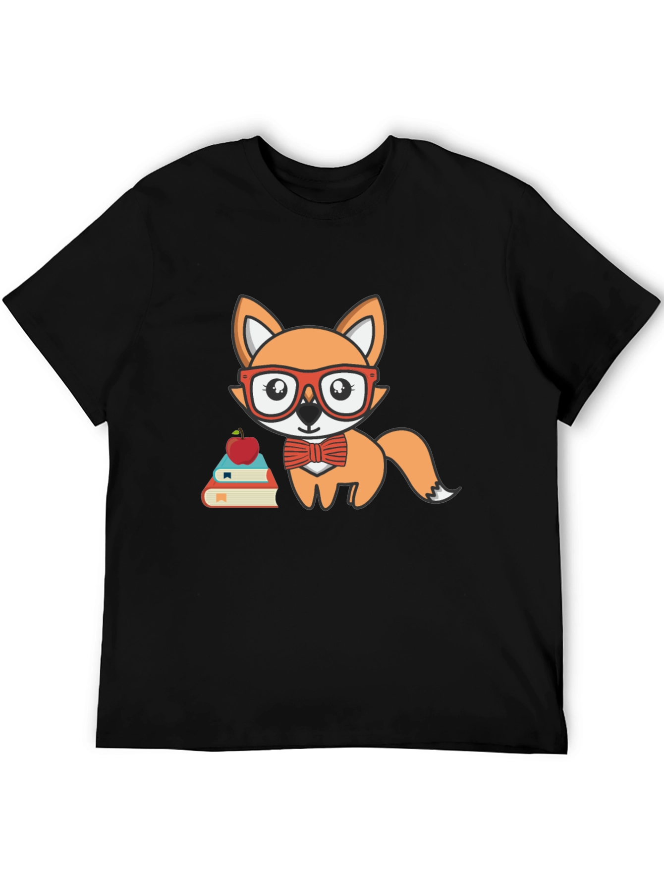 Black Smart Fox Teacher T-Shirt view 5