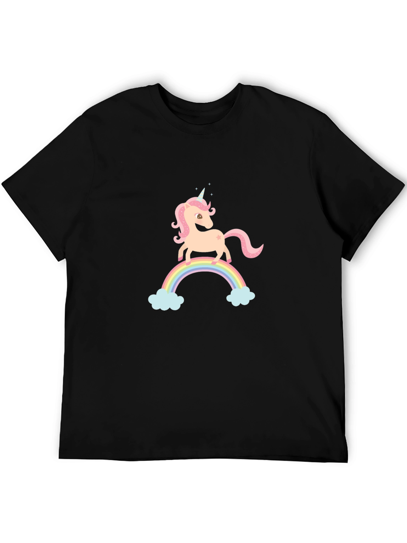 Black Unicorn Rainbow T-Shirt - Magical Graphic Tee view 5