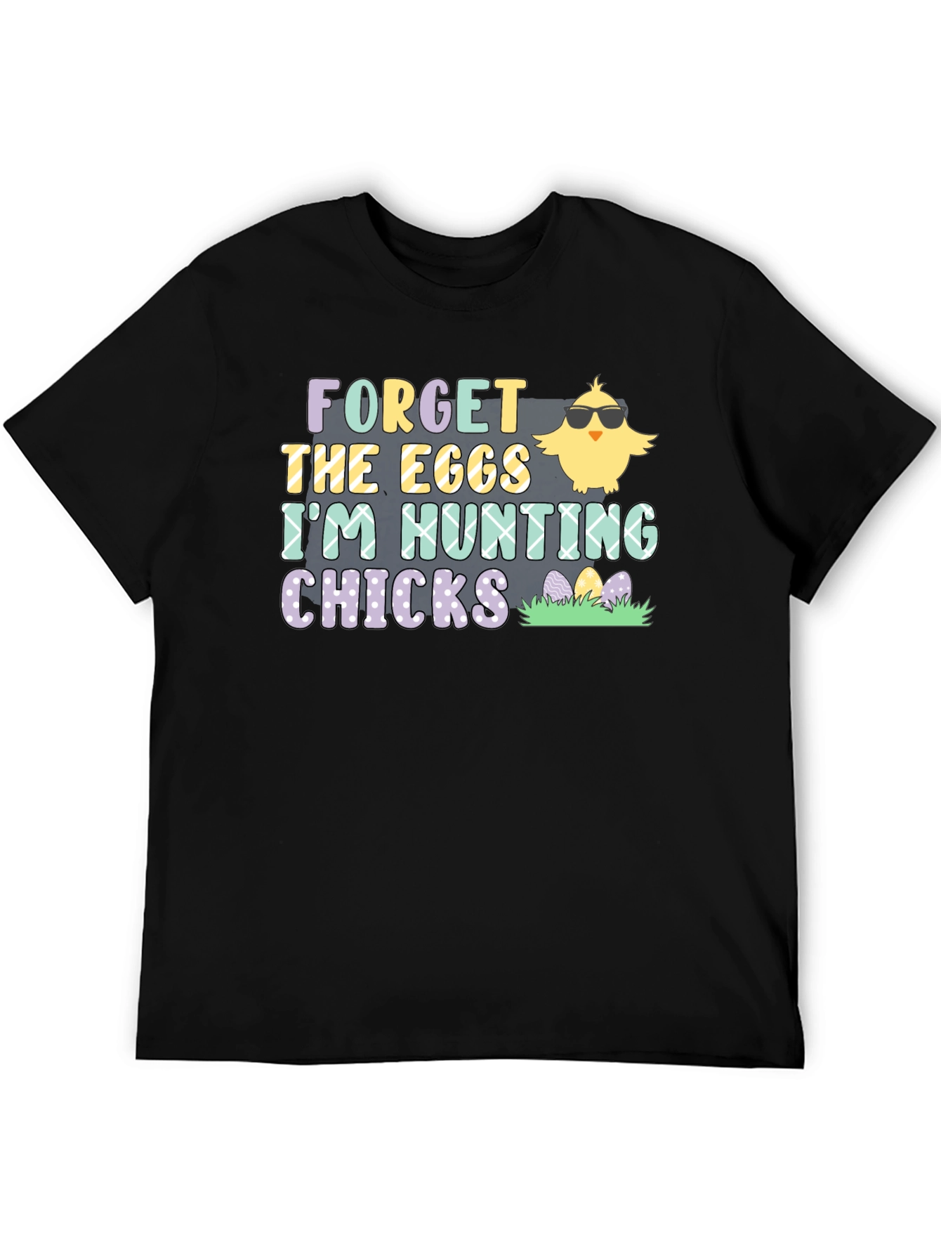 Black Forget The Eggs T-Shirt - I'm Hunting Chicks view 5