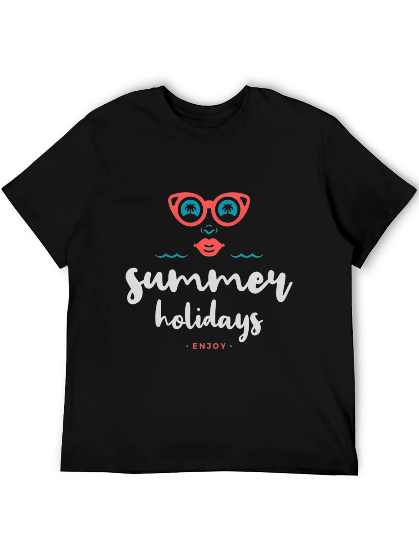 Black Summer Holidays Graphic T-Shirt view 5