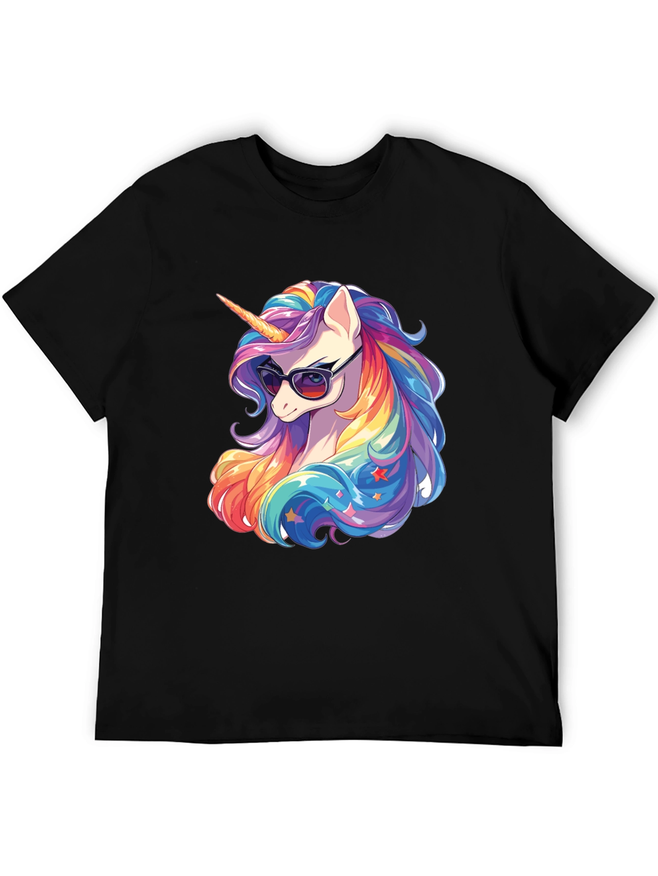Cool Unicorn Graphic Tee - Rainbow Mane, Sunglasses - 5
