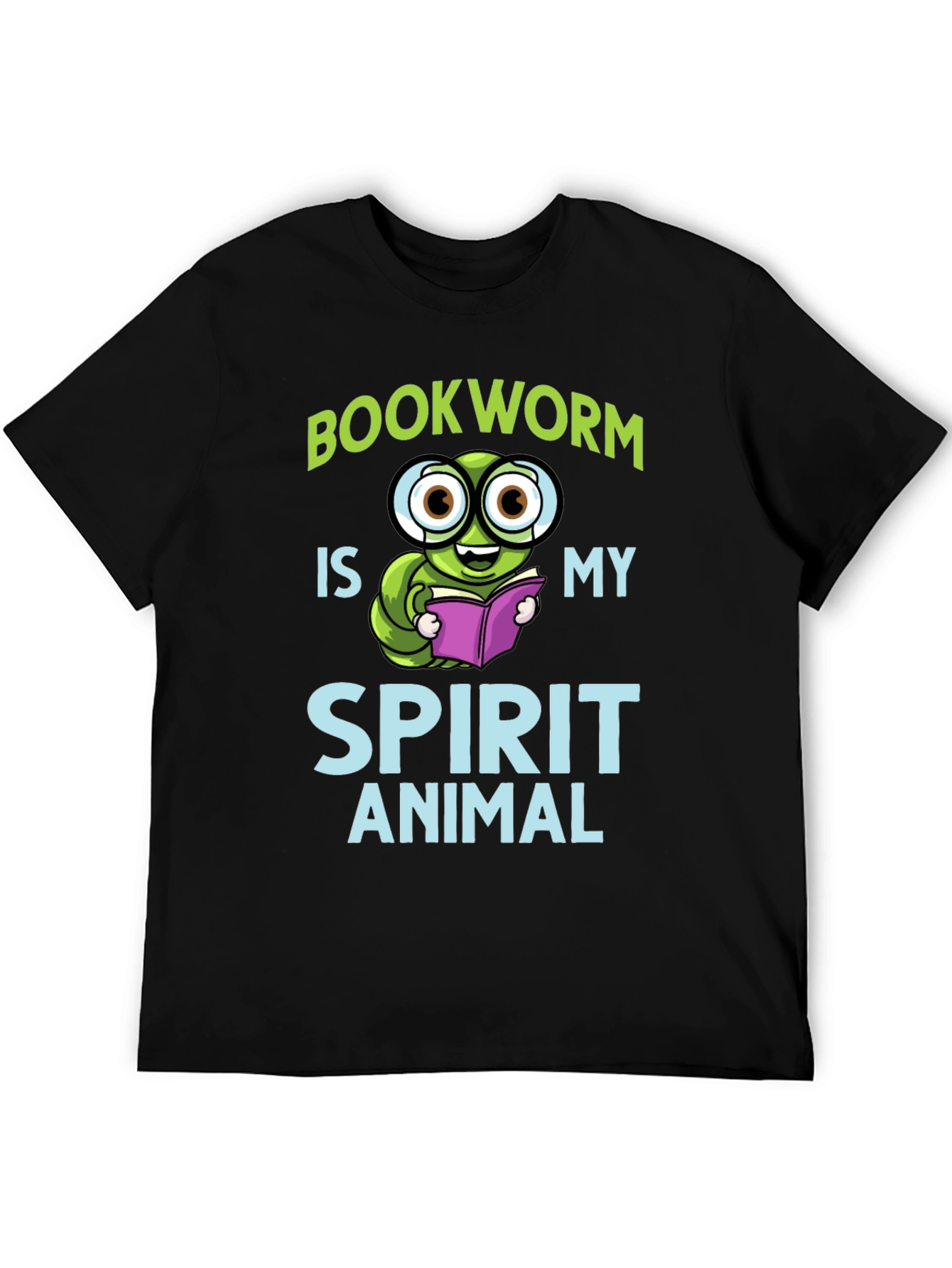Black Bookworm Spirit Animal T-Shirt view 5