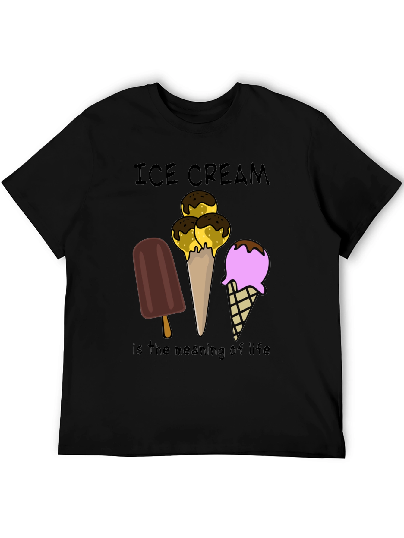 Black Ice Cream Meaning of Life T-Shirt view 5