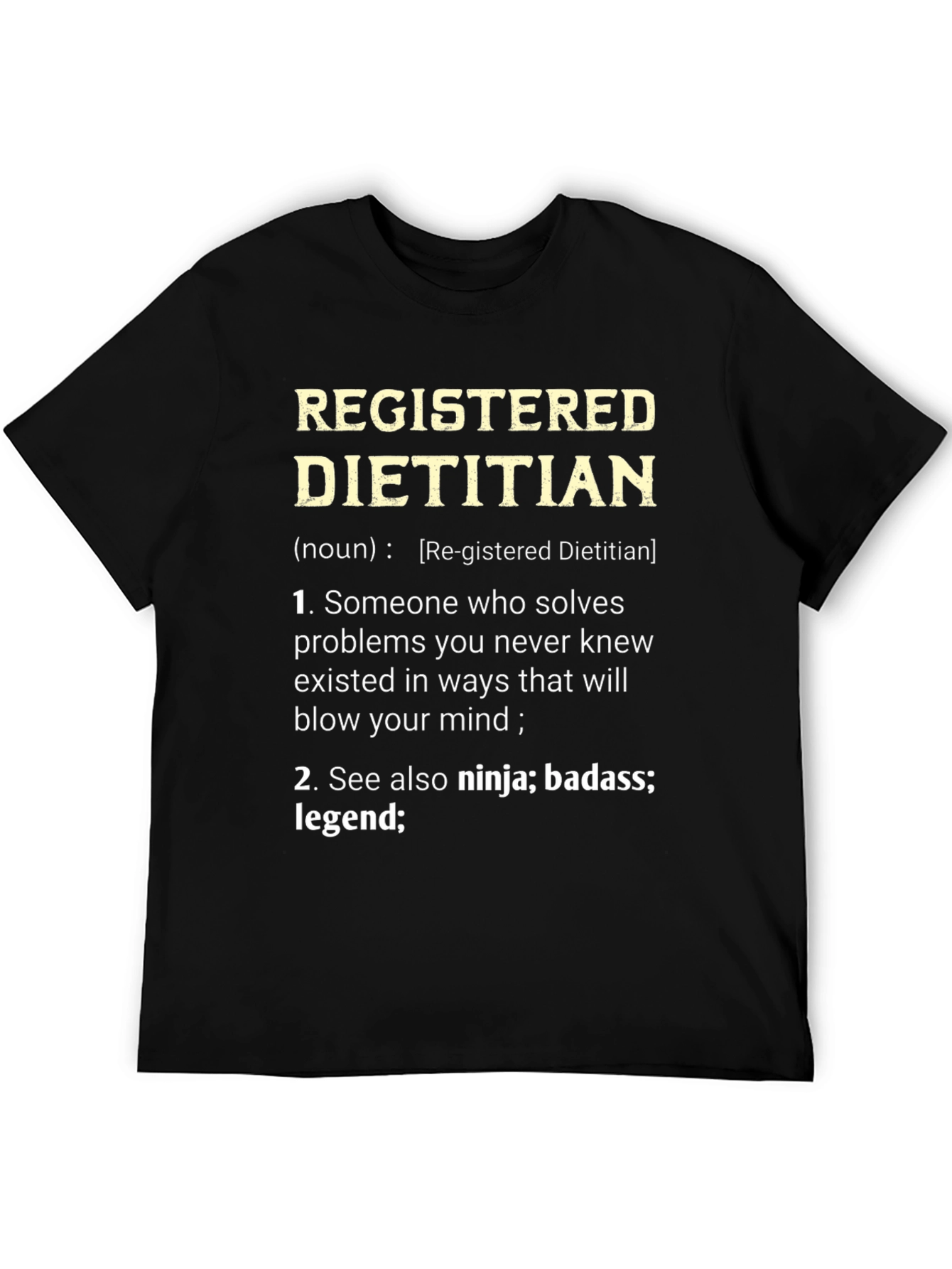 Black Registered Dietitian Definition T-Shirt view 5