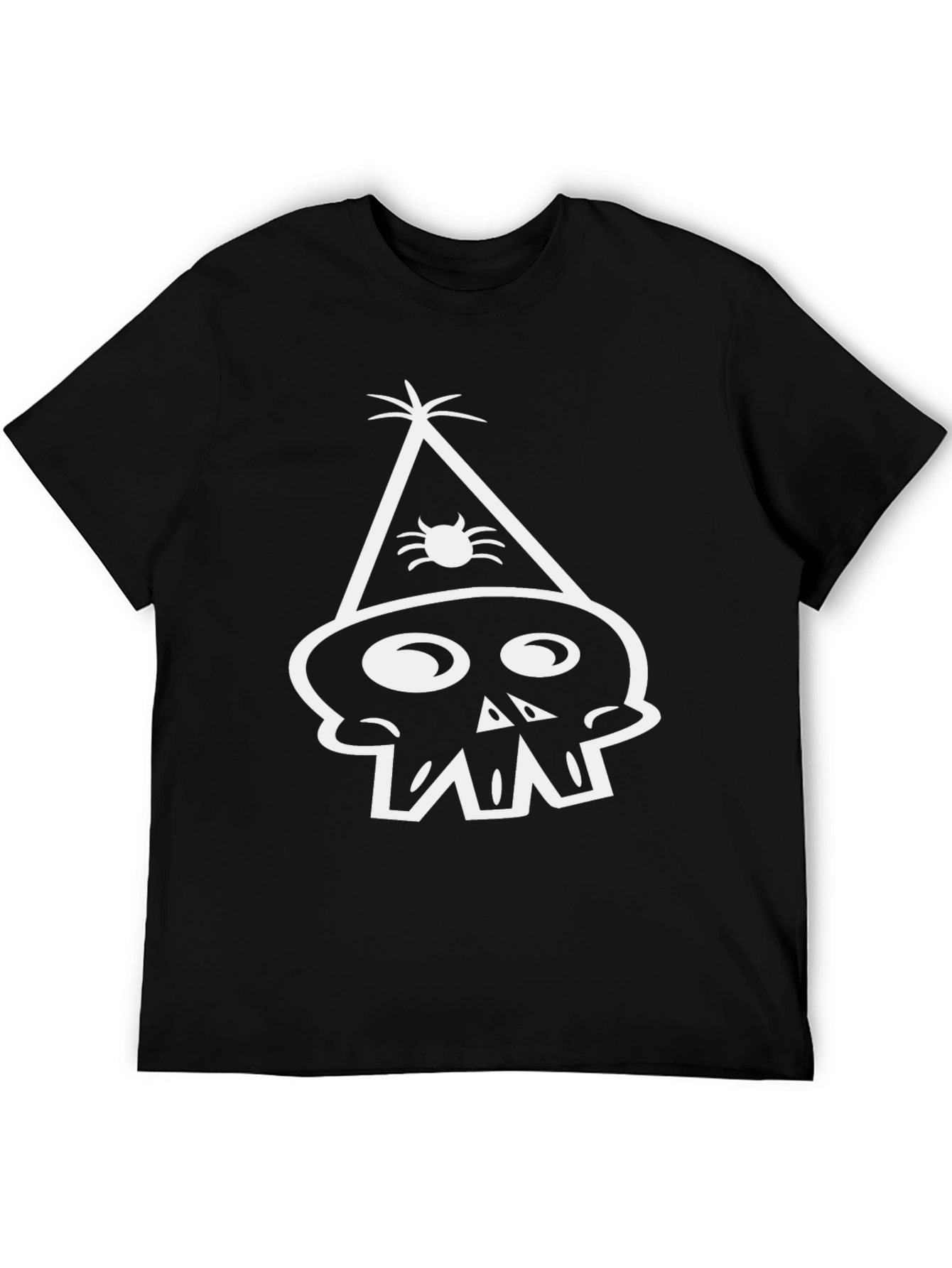 Black Party Skull Tee - Black Cotton Crew Neck T-Shirt view 5