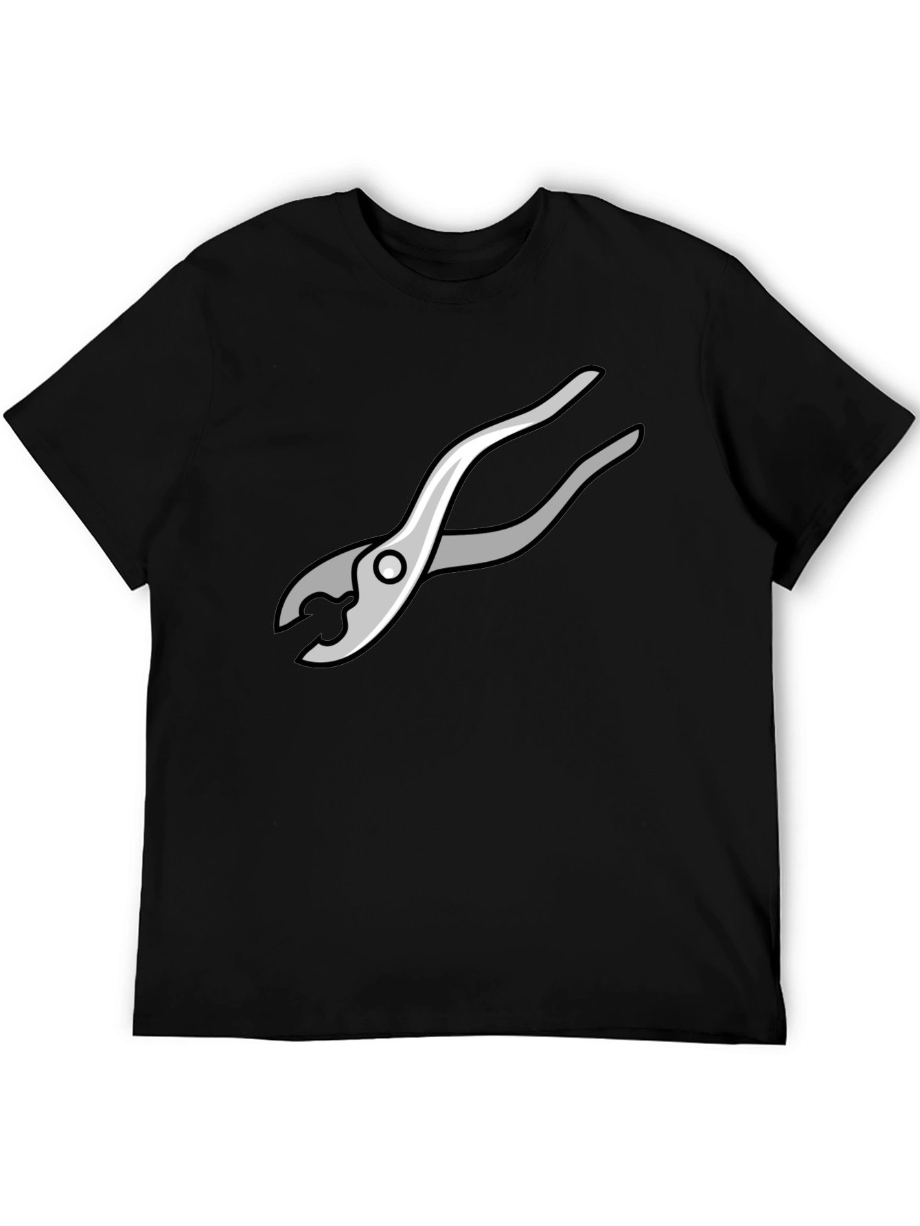 Black Novelty Pliers Graphic Black T-Shirt view 5