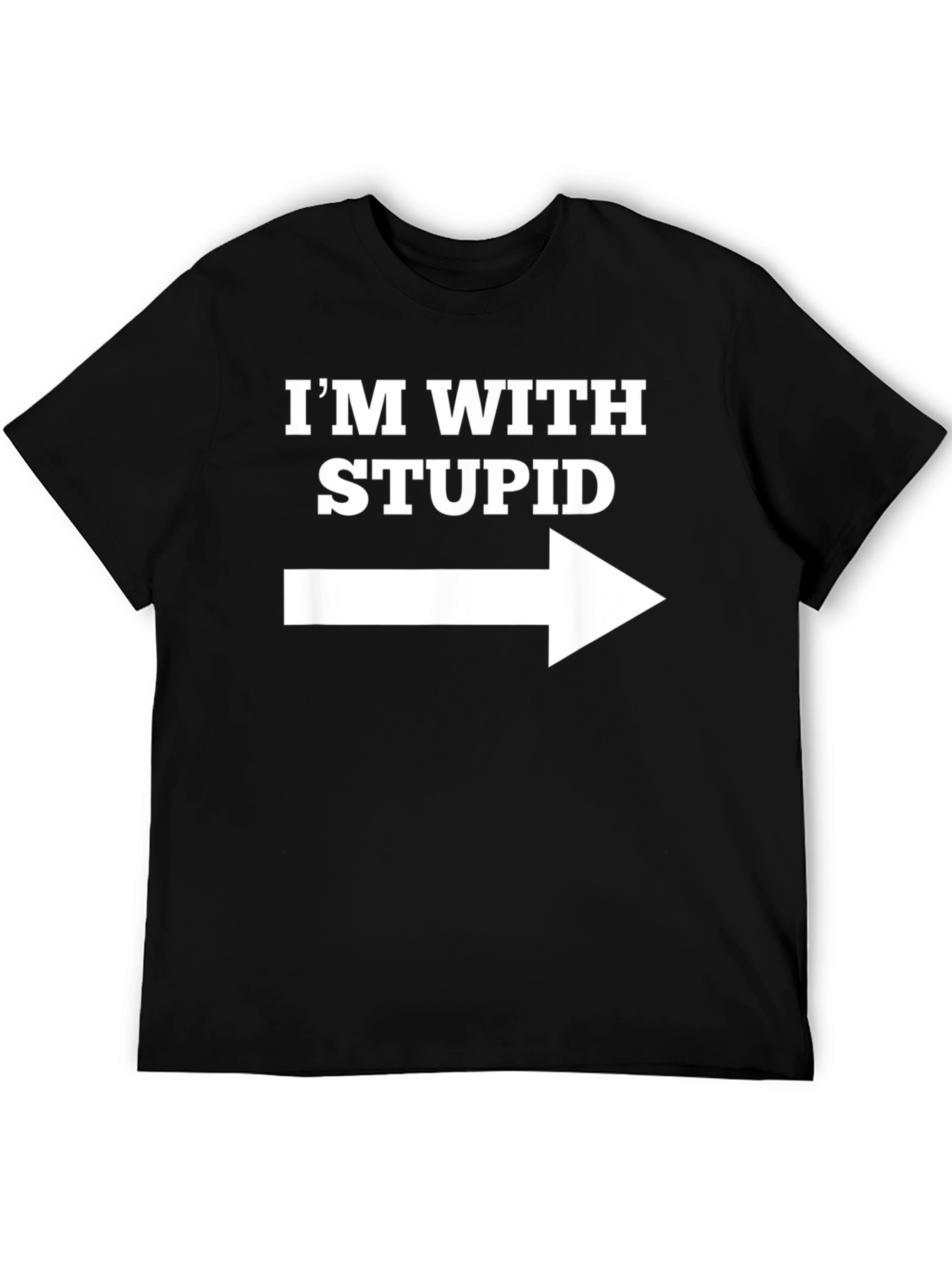 Black I'm With Stupid T-Shirt view 5