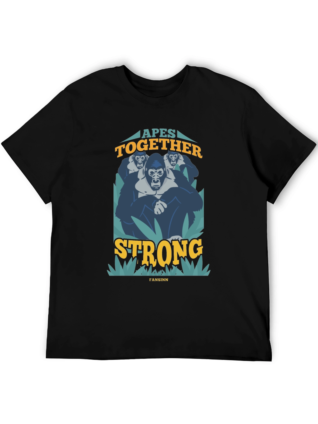 Black Apes Together Strong Graphic T-Shirt view 5