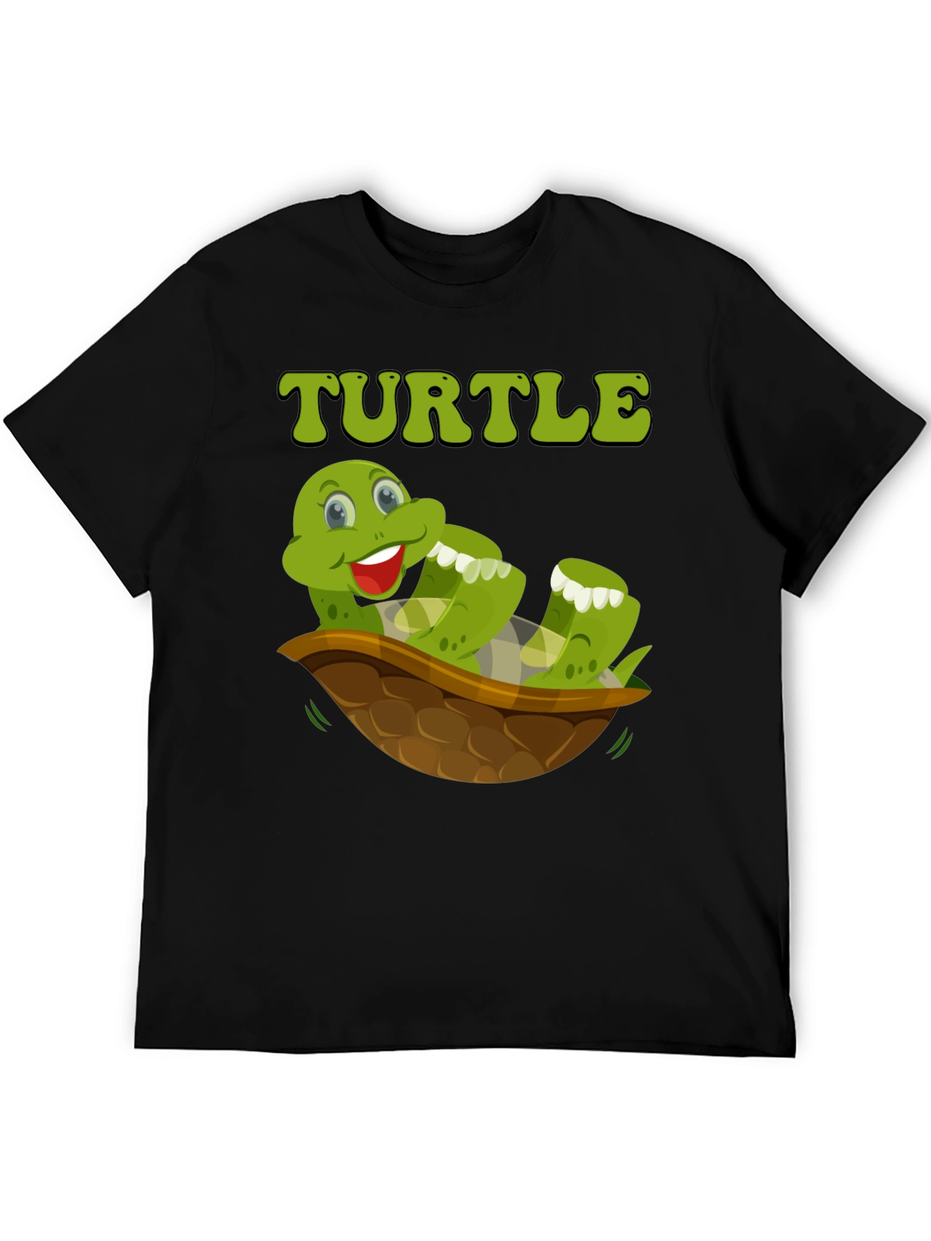 Black Funny Turtle T-Shirt - Cartoon Graphic Tee view 5