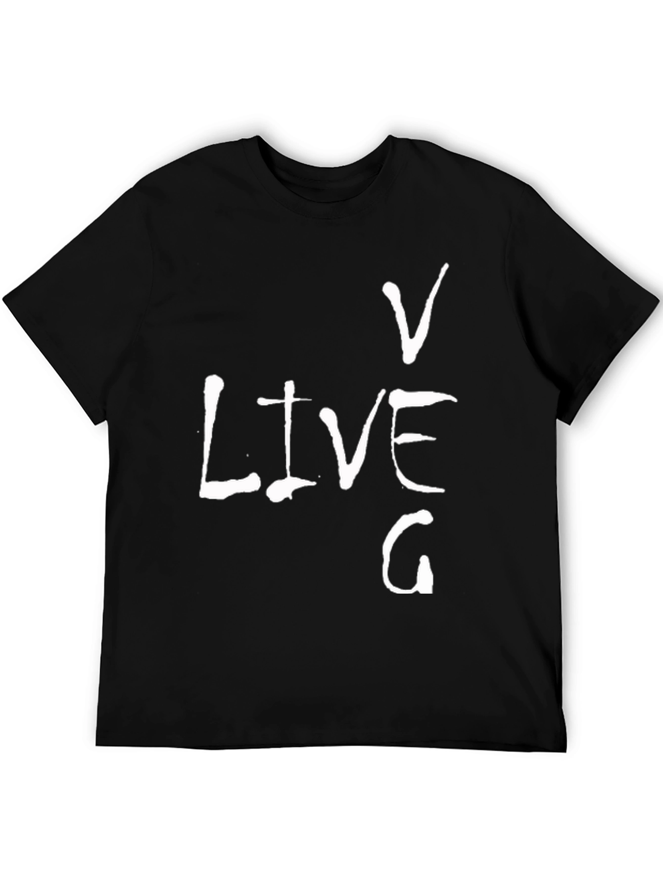 Black Live V G Men's Black Graphic T-Shirt view 5