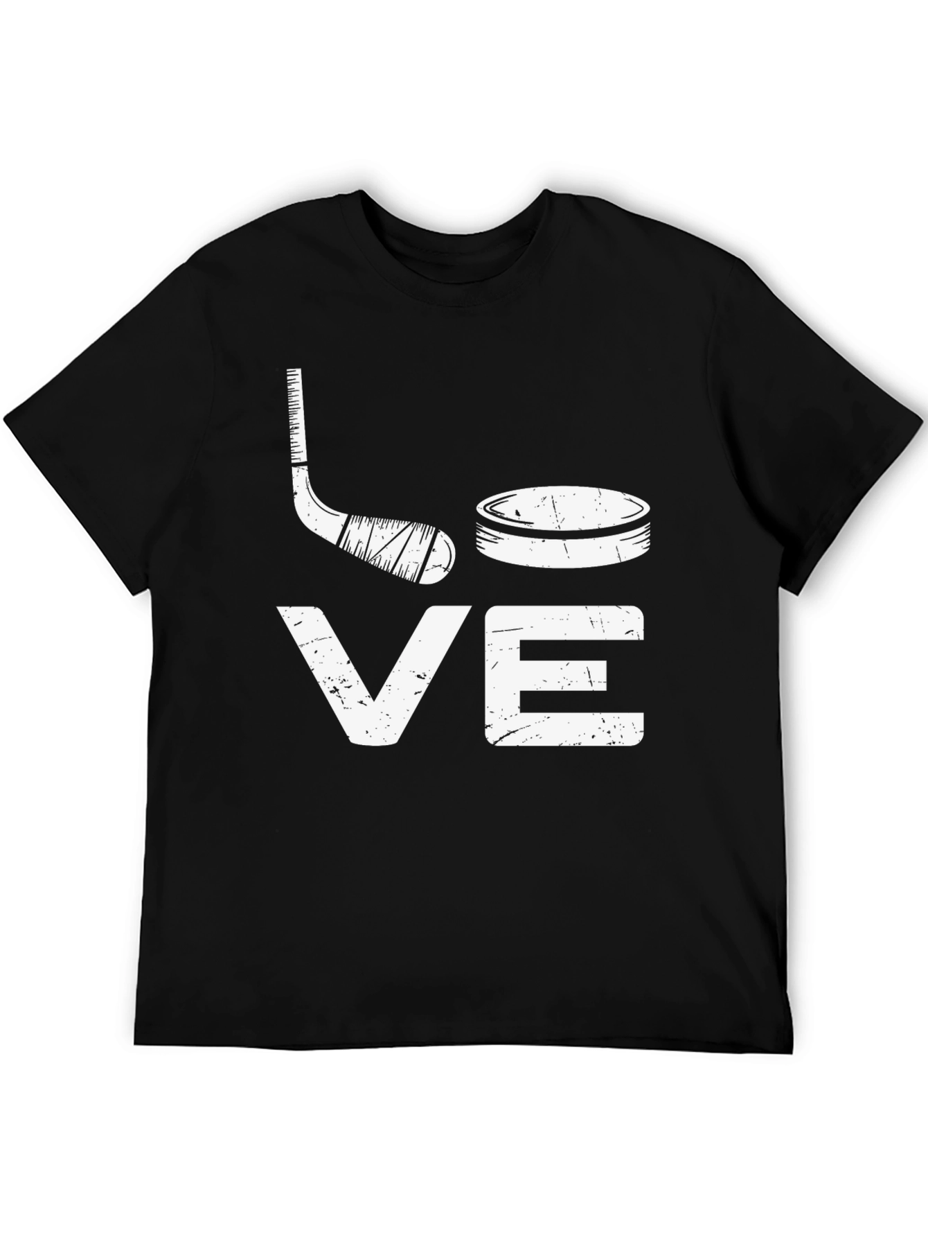 Black Hockey Love T-Shirt - Sporty Graphic Tee view 5