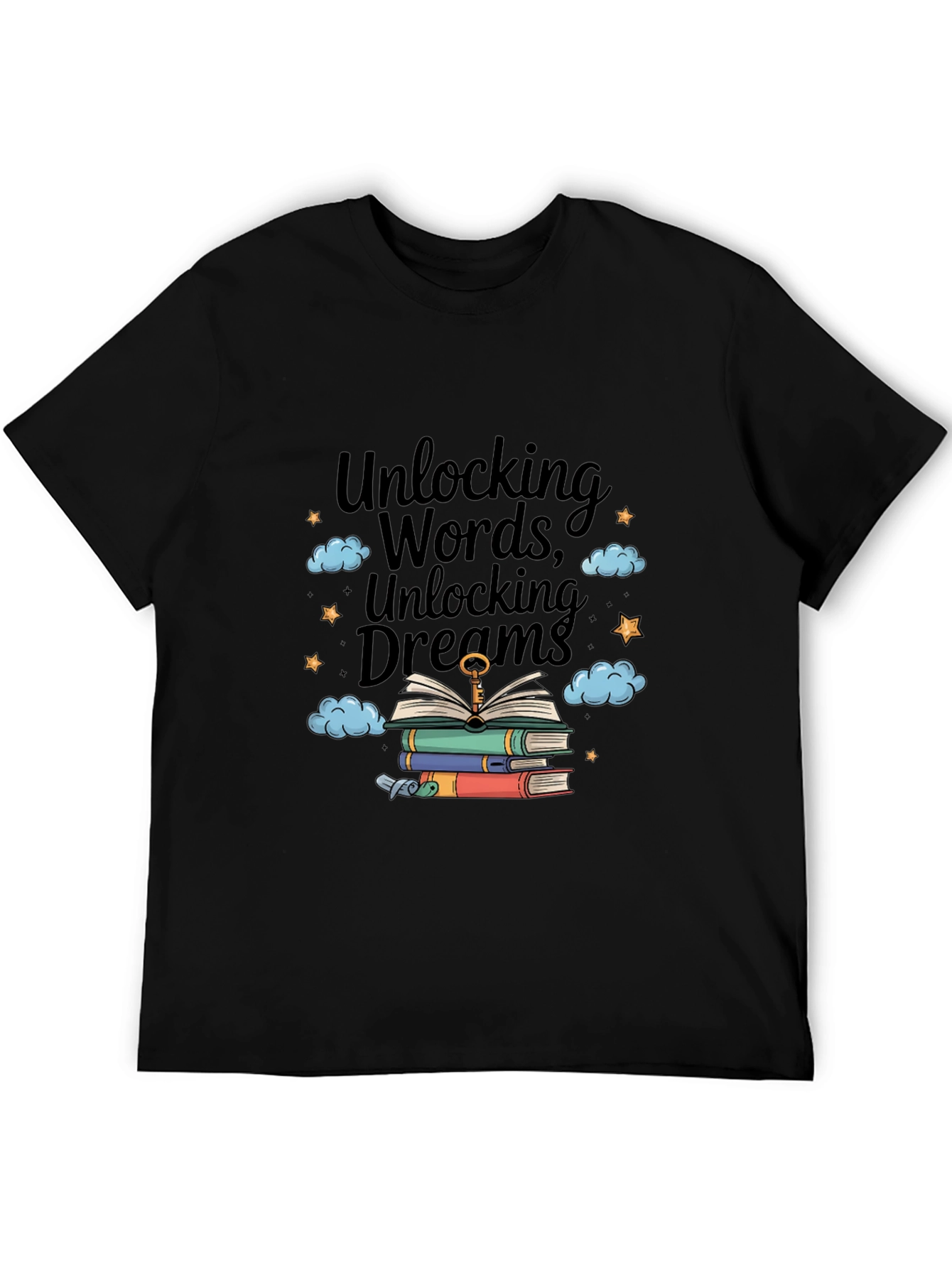 Black Unlocking Words & Dreams T-Shirt view 5