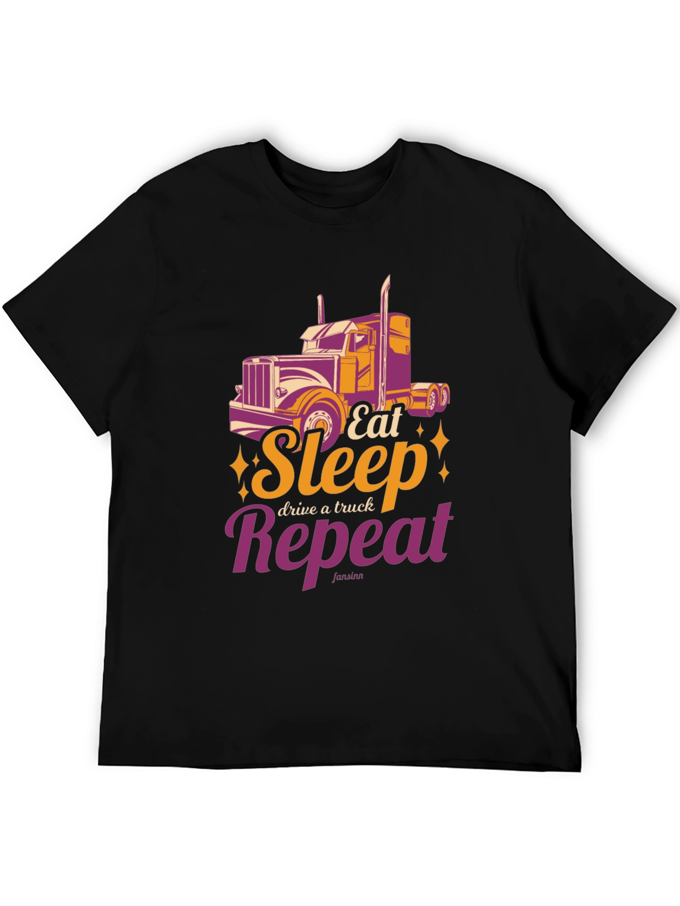 Black Trucker's T-Shirt: Eat Sleep Drive Repeat view 5