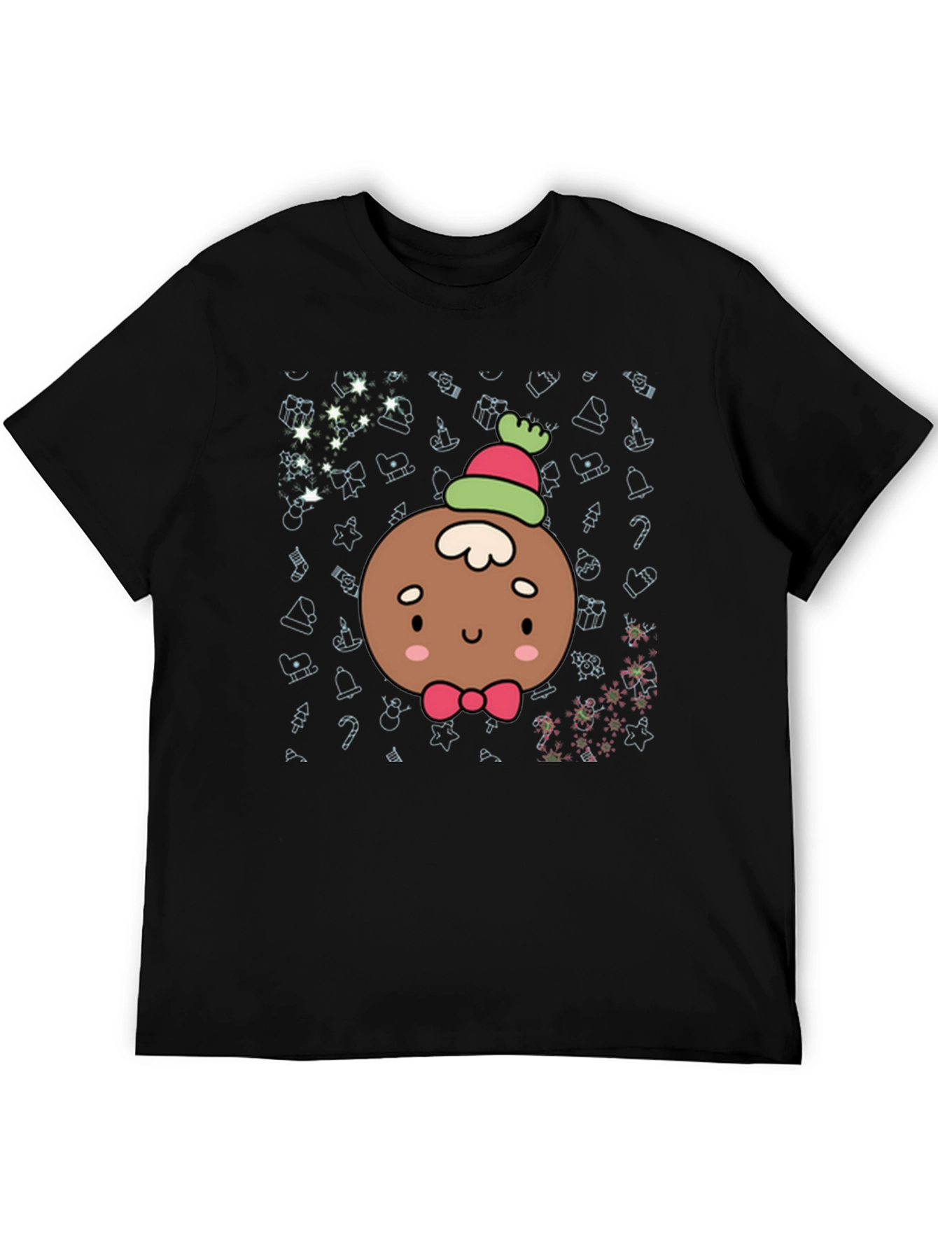 Black Festive Gingerbread Person T-Shirt view 5