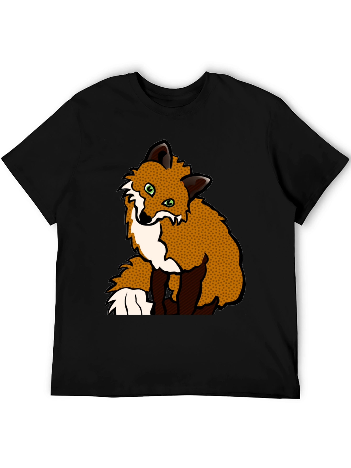 Black Fox Graphic T-Shirt - Black Cotton Tee view 5