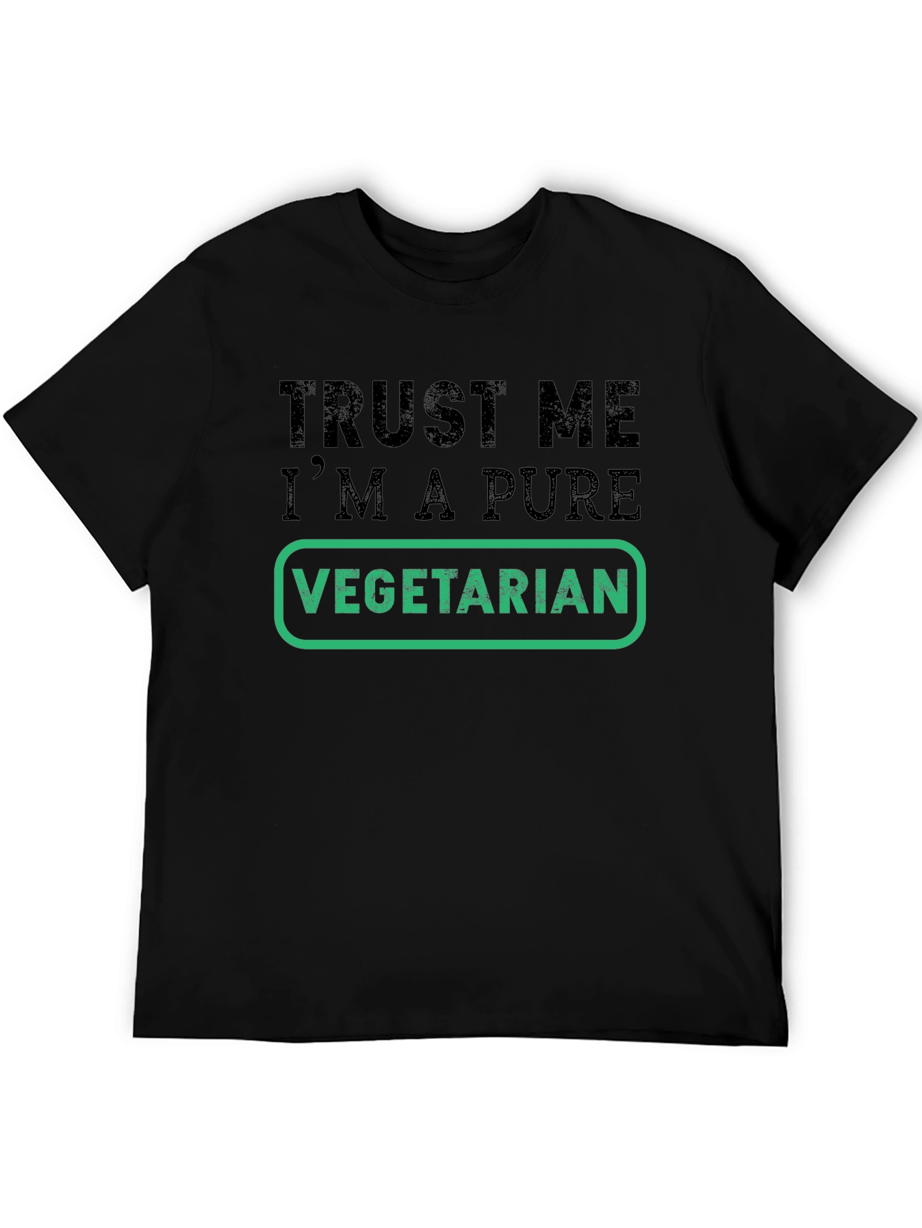 Black Trust Me I'm a Pure Vegetarian T-Shirt view 5