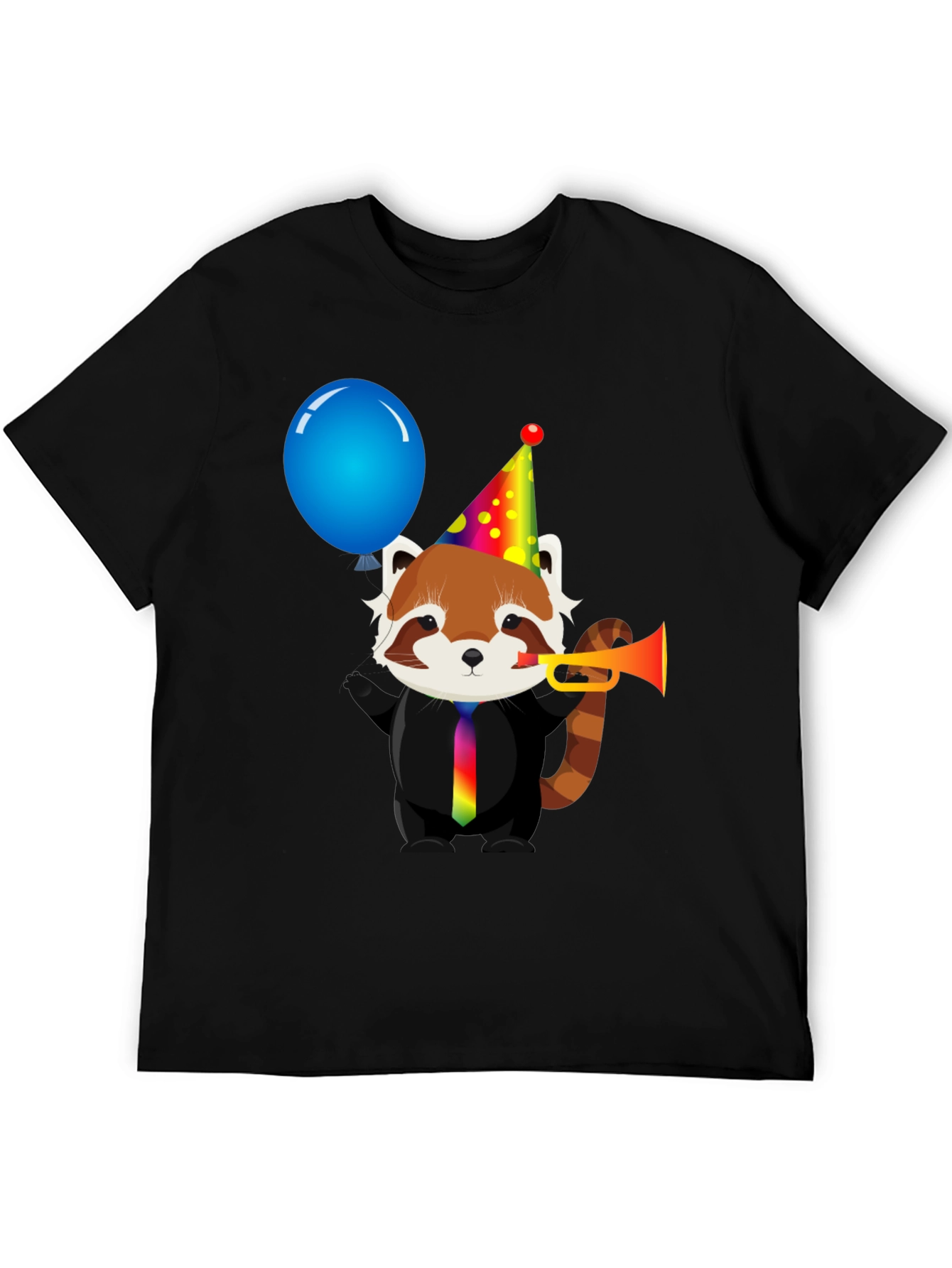 Black Party Red Panda T-Shirt - Fun & Unique Design view 5