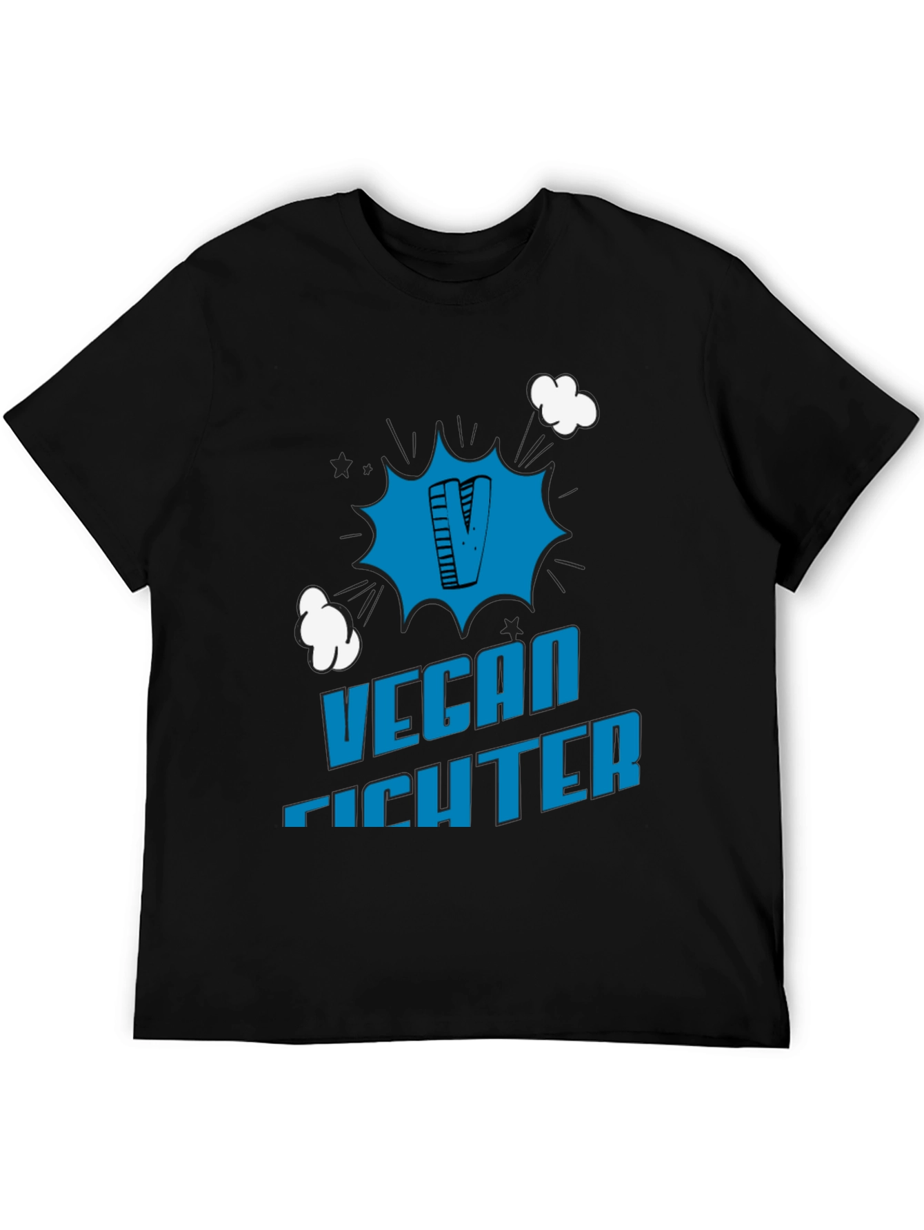 Black Vegan Fighter Graphic Tee view 5