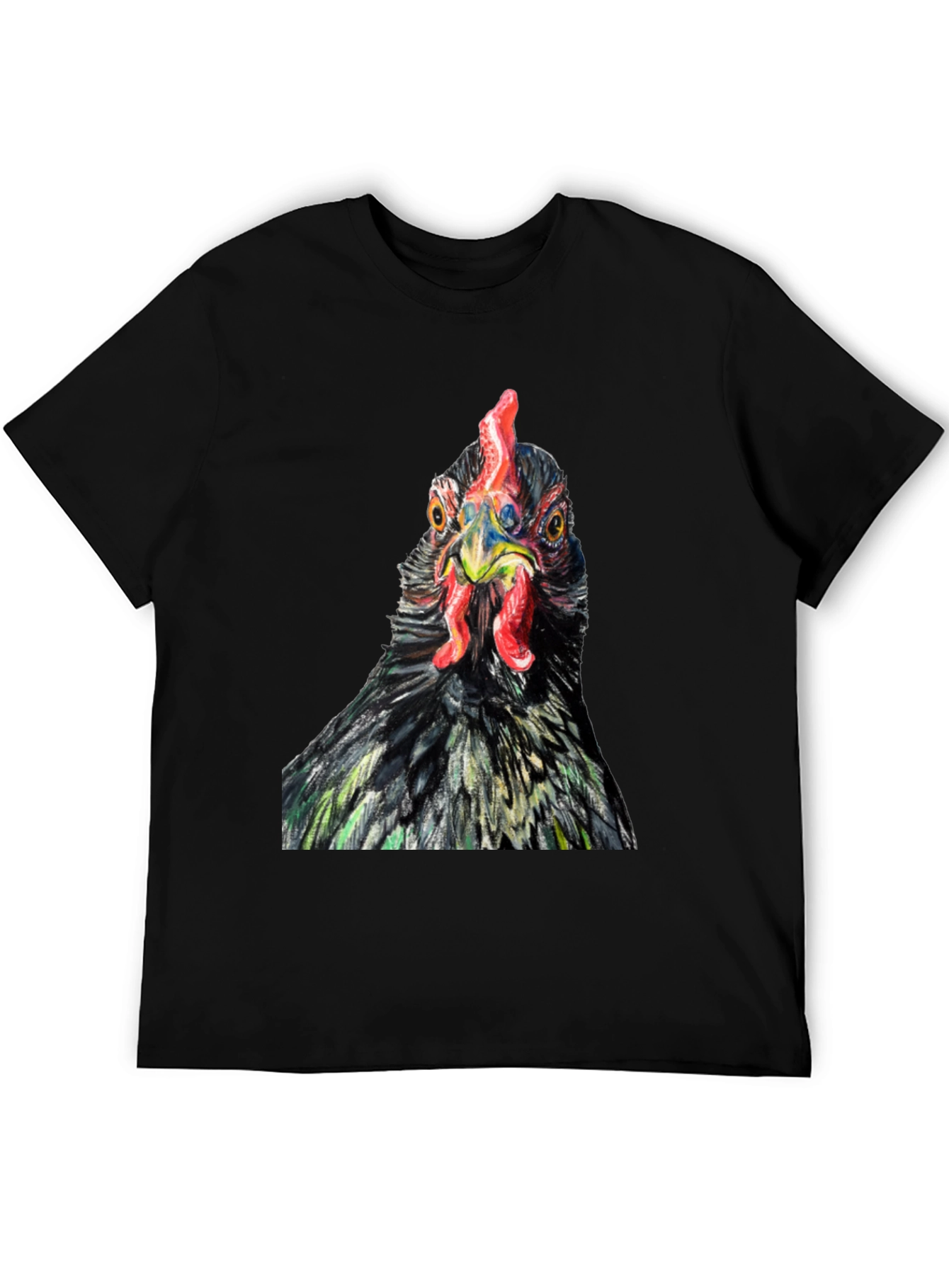 Black Chicken T-Shirt - Quirky Farm Animal Tee view 5