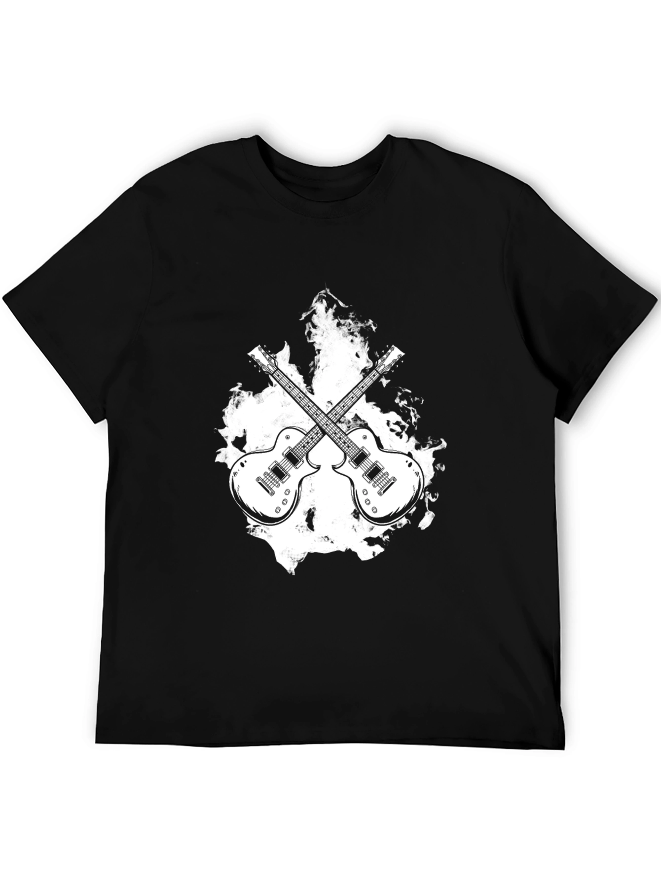 Black Rock On! Guitar Graphic Black T-Shirt view 5