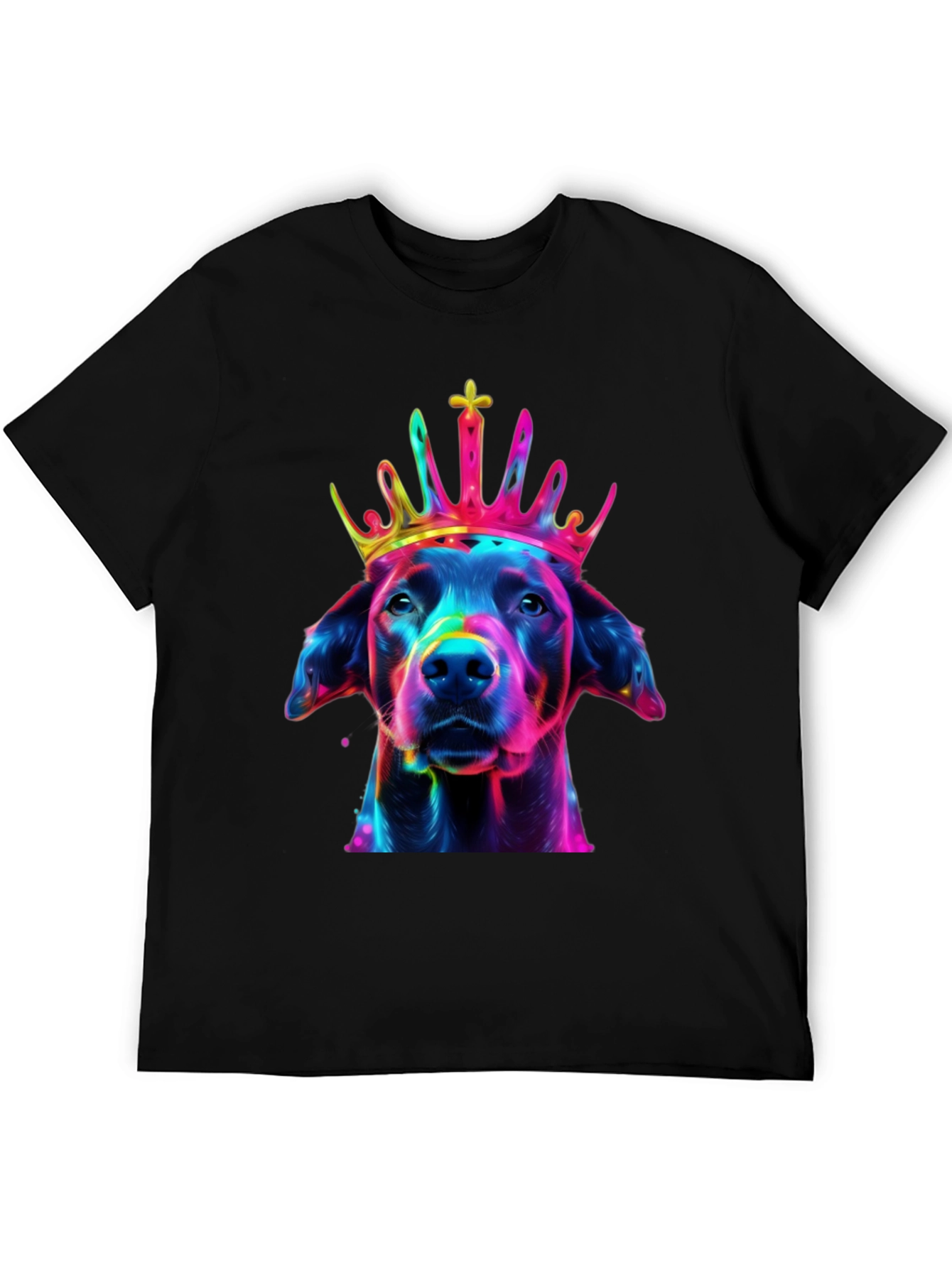 Black Dog King T-Shirt - Vivid Graphic Print view 5