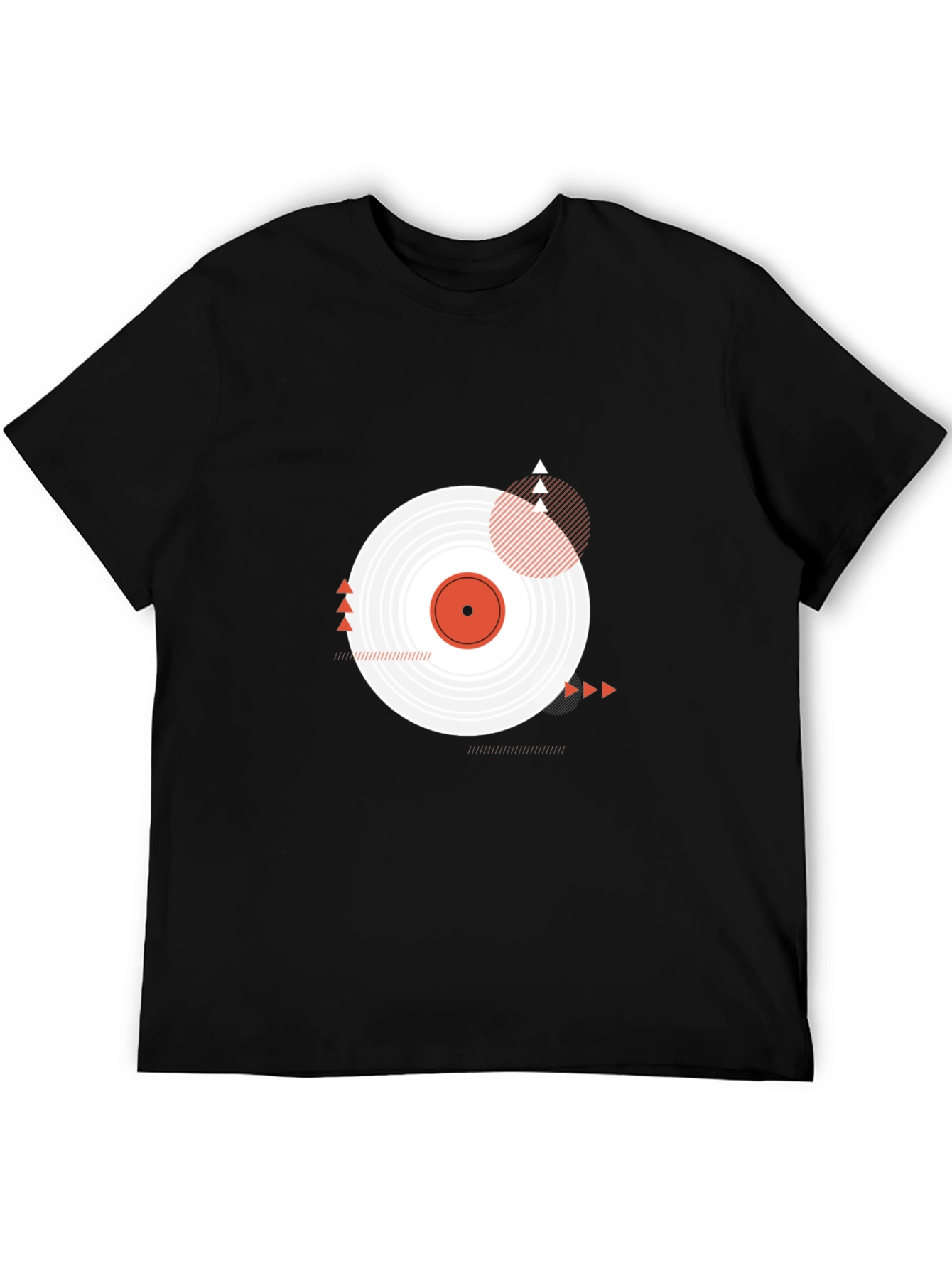 Black Vinyl Record Graphic Tee - Modern Black T-Shirt view 5