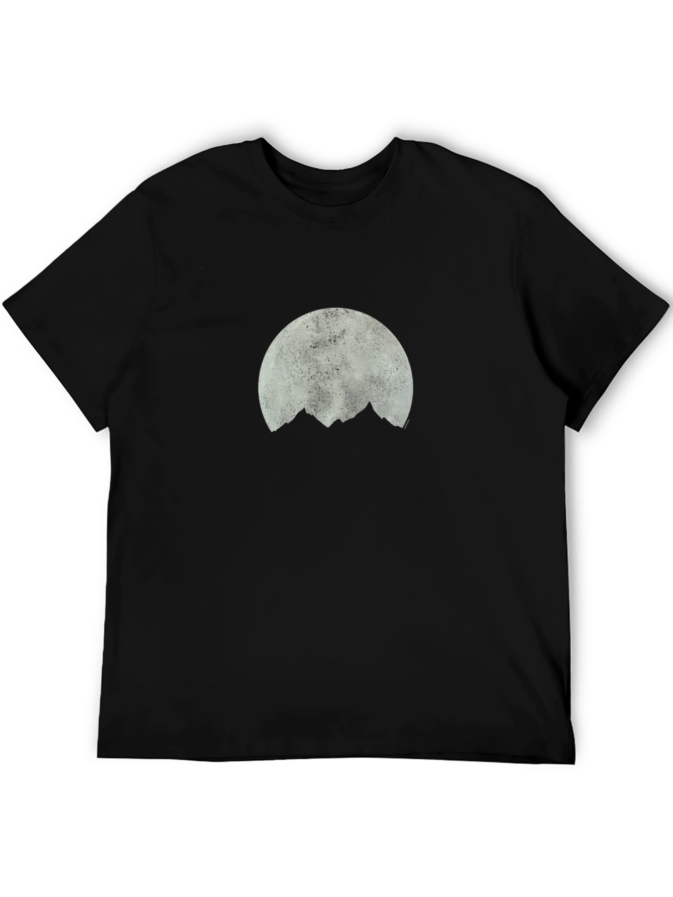 Black Moon Over Mountains Graphic Tee - Black Cotton view 5