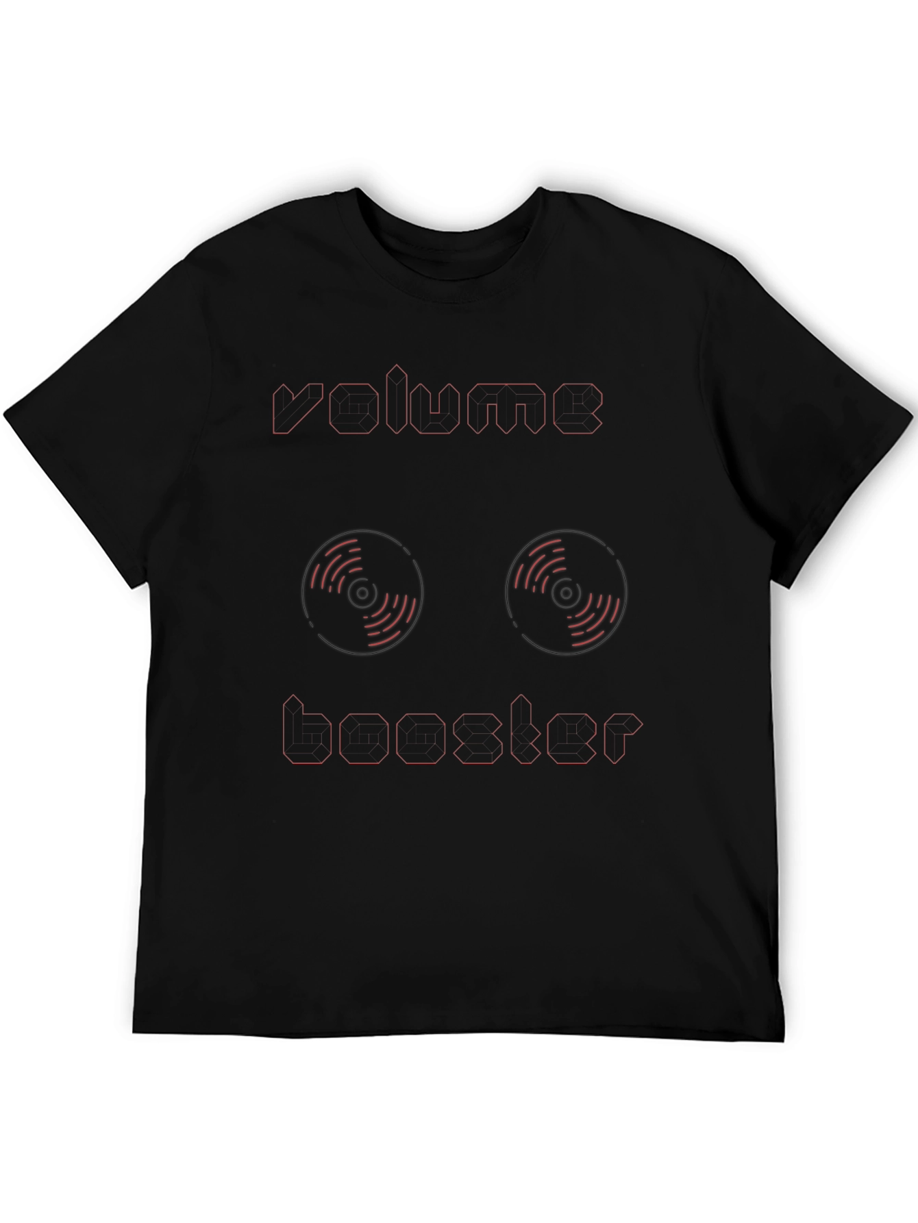 Black Volume Booster Black T-Shirt - Music Lover Tee view 5