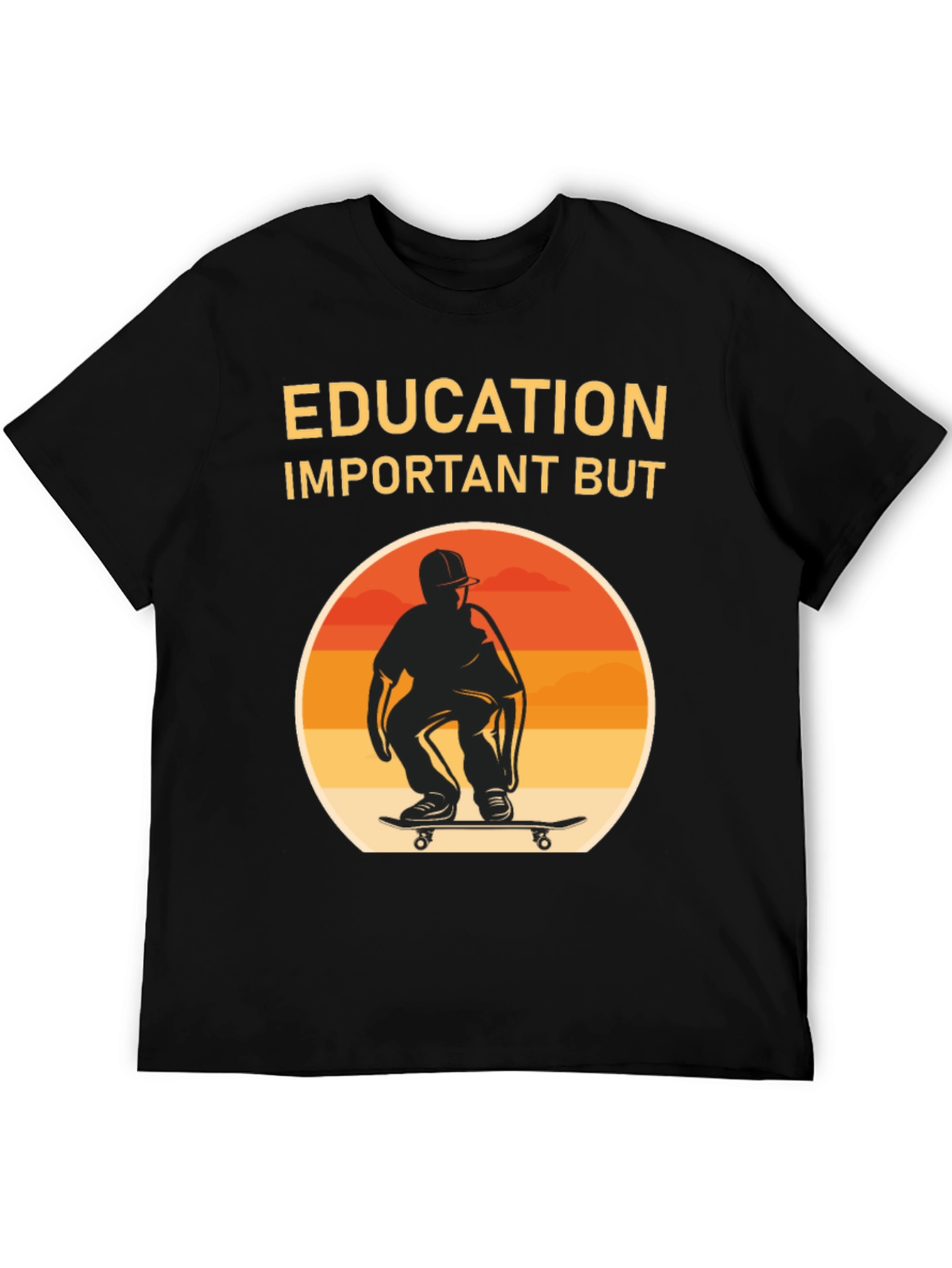 Black Education Important Skateboarder Graphic Tee view 5