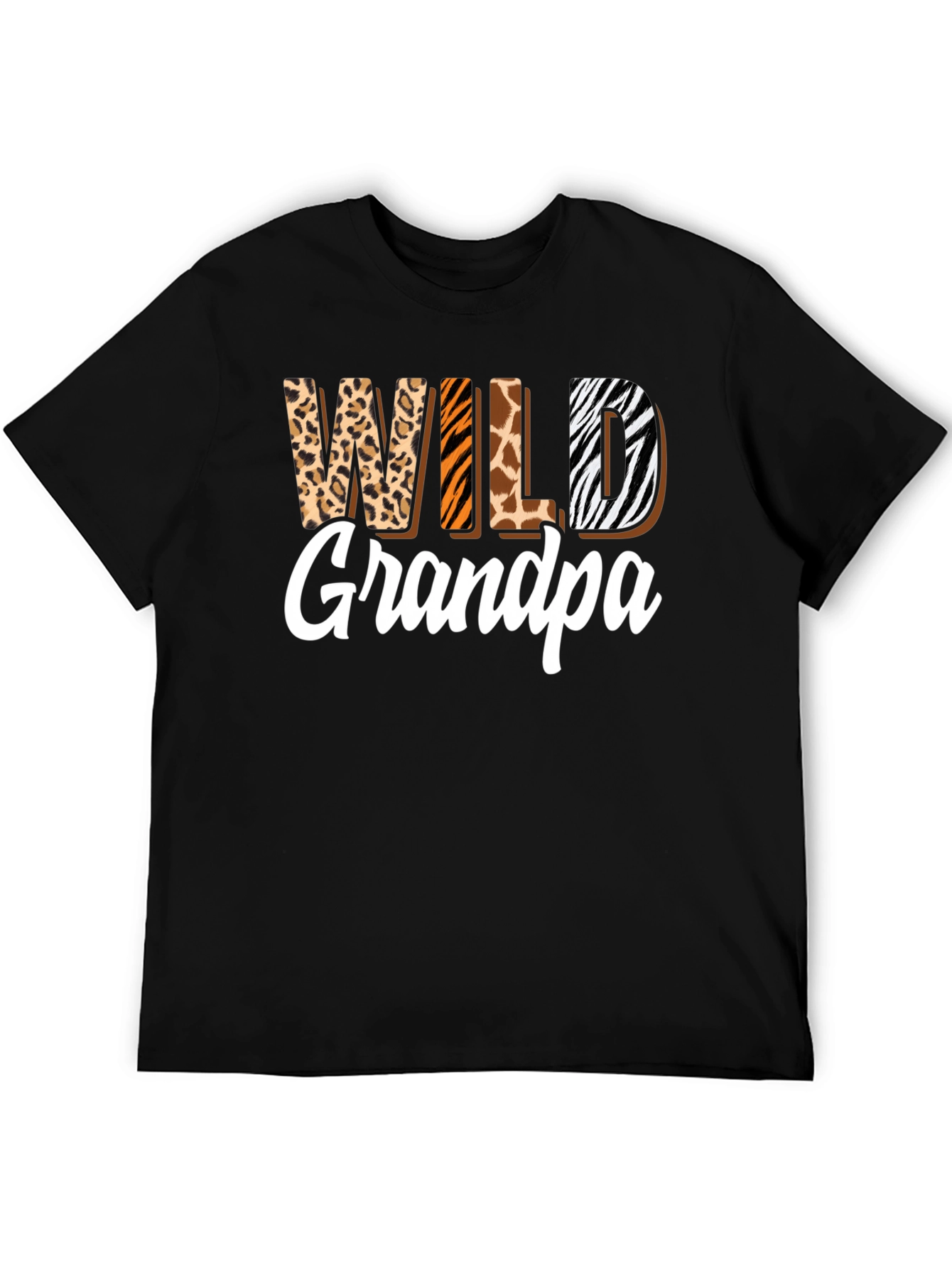 Black Wild Grandpa Animal Print T-Shirt view 5