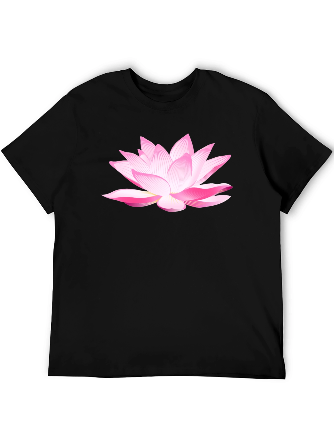 Black Lotus Flower Graphic T-Shirt - Black Cotton Blend view 5