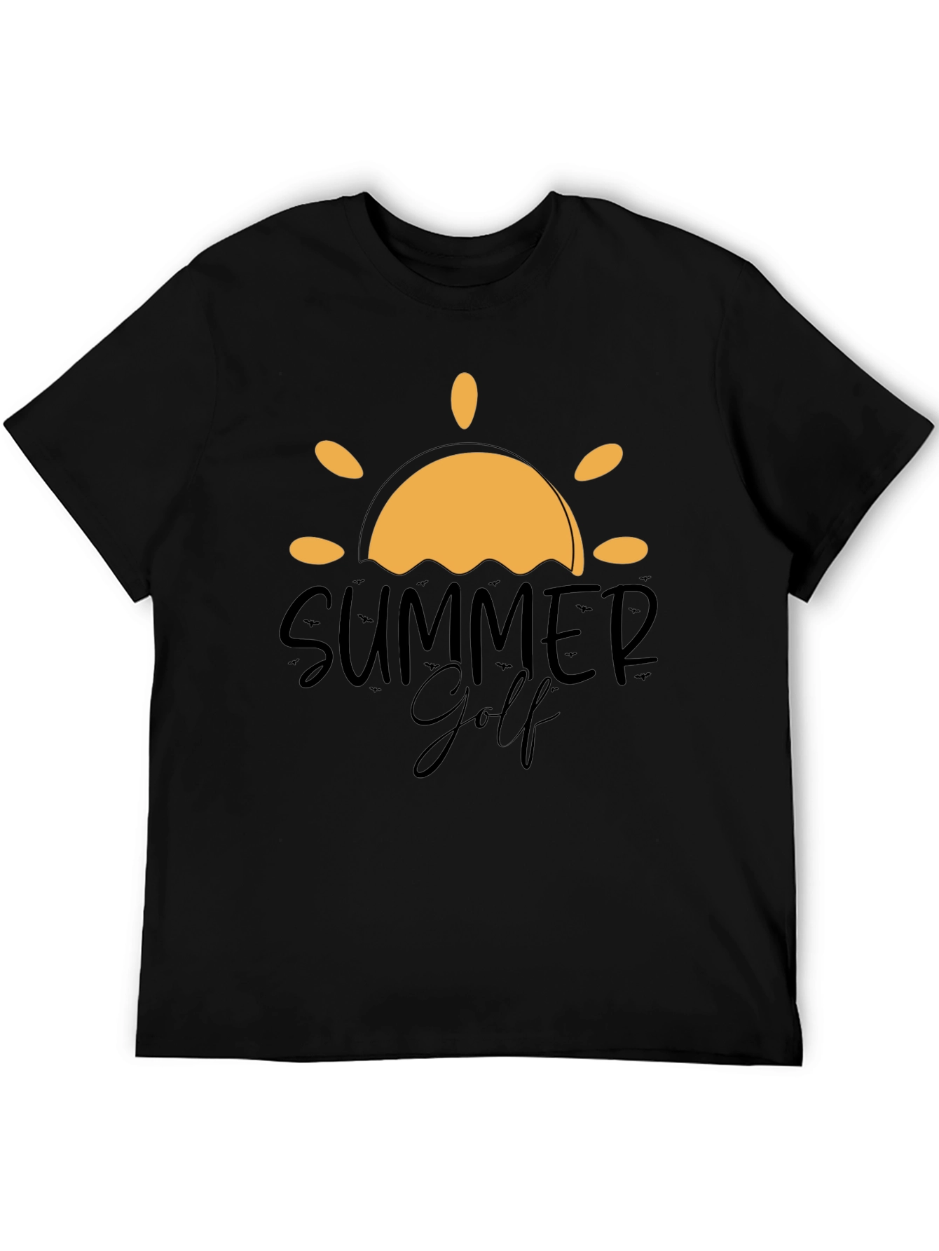 Black Summer Golf Graphic Tee - Black Cotton Blend view 5