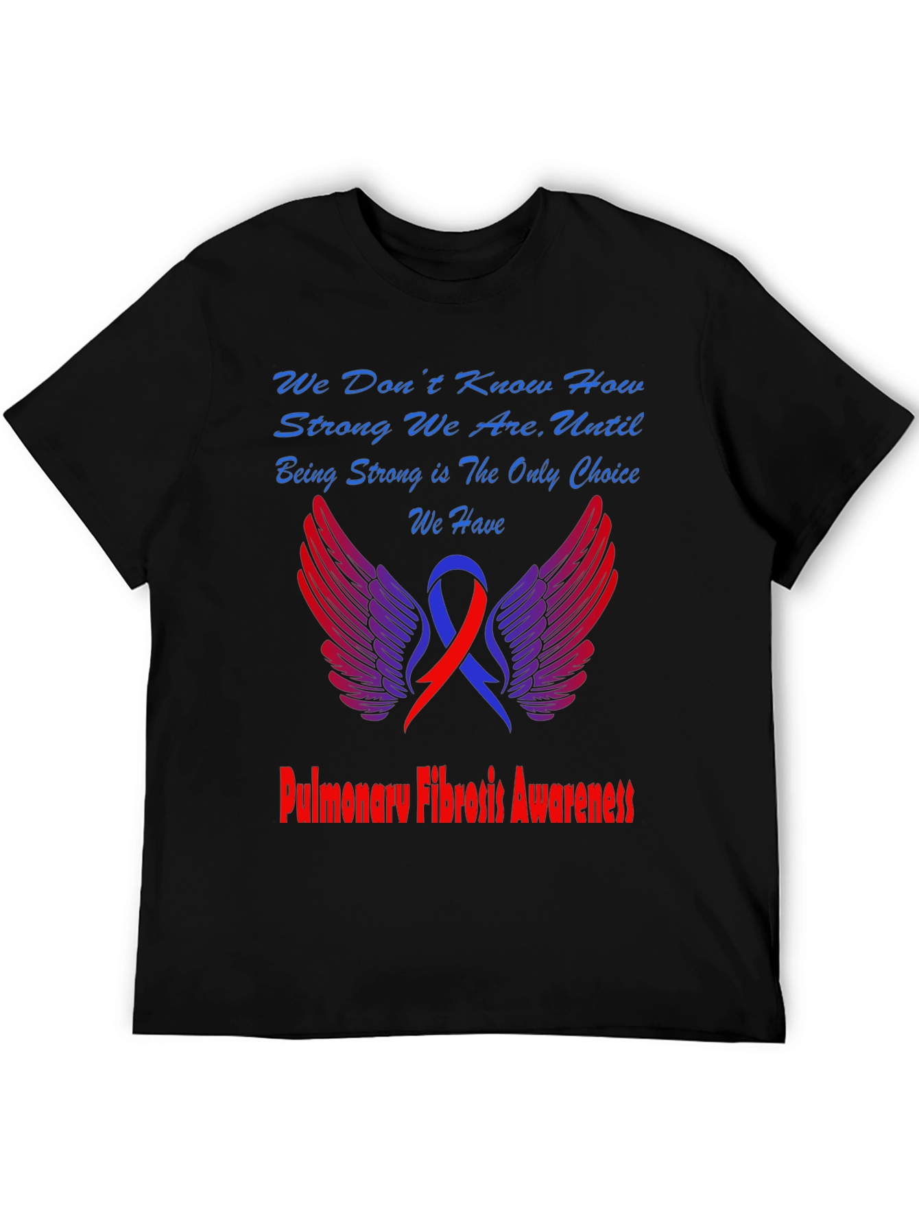 Black Pulmonary Fibrosis Awareness T-Shirt view 5