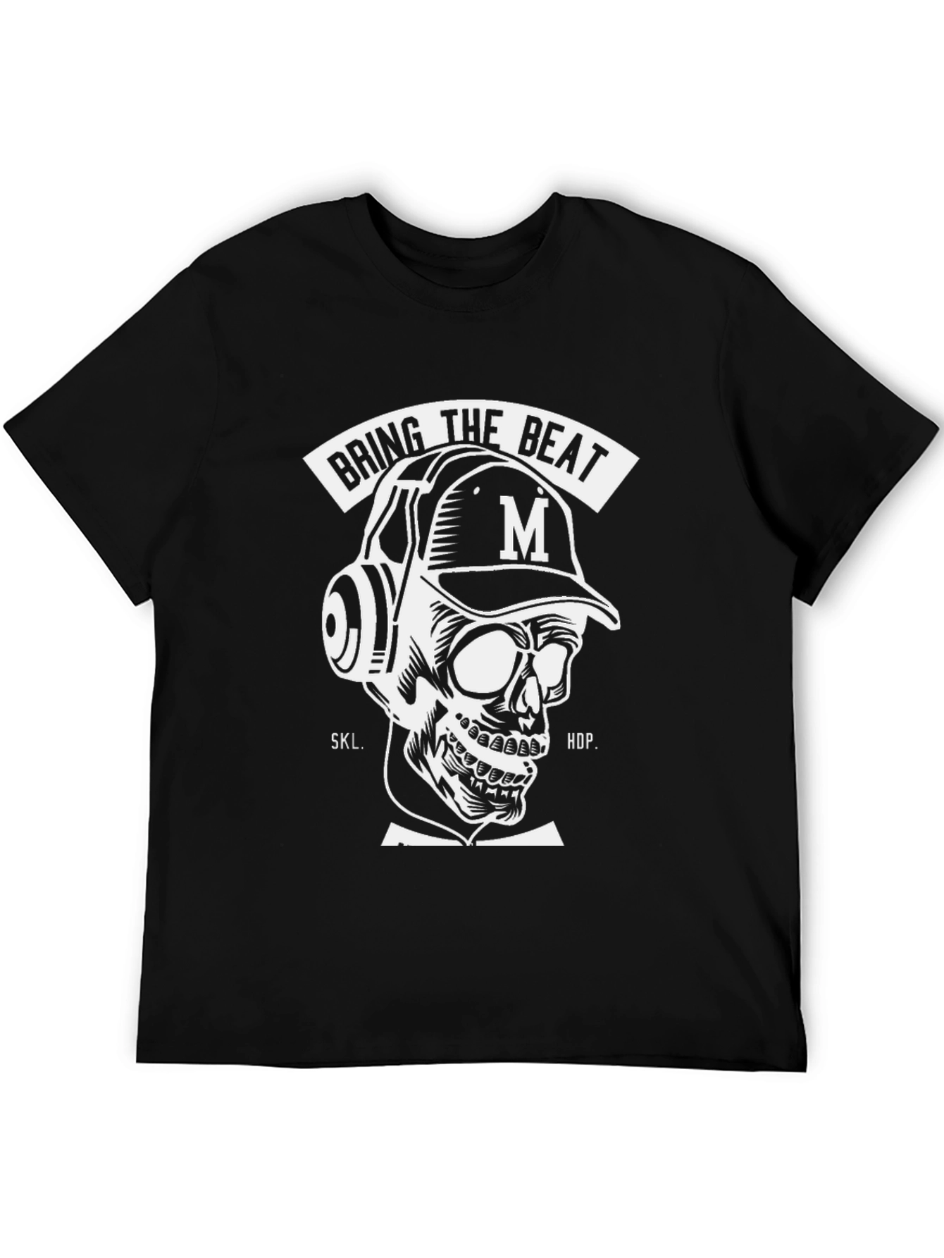 Black Bring the Beat Skull Graphic Tee view 5